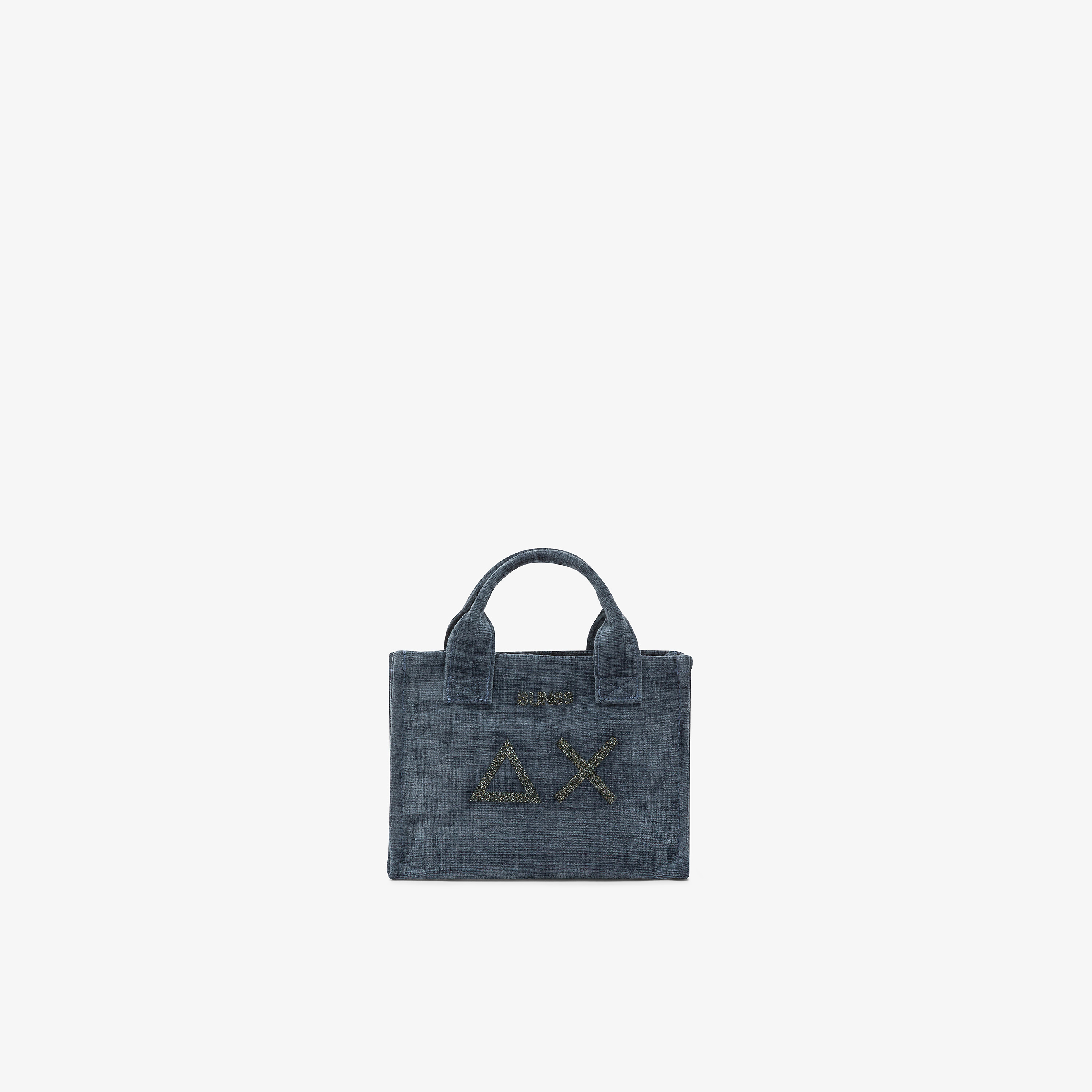 Mini shopping bag Cali in velluto avio