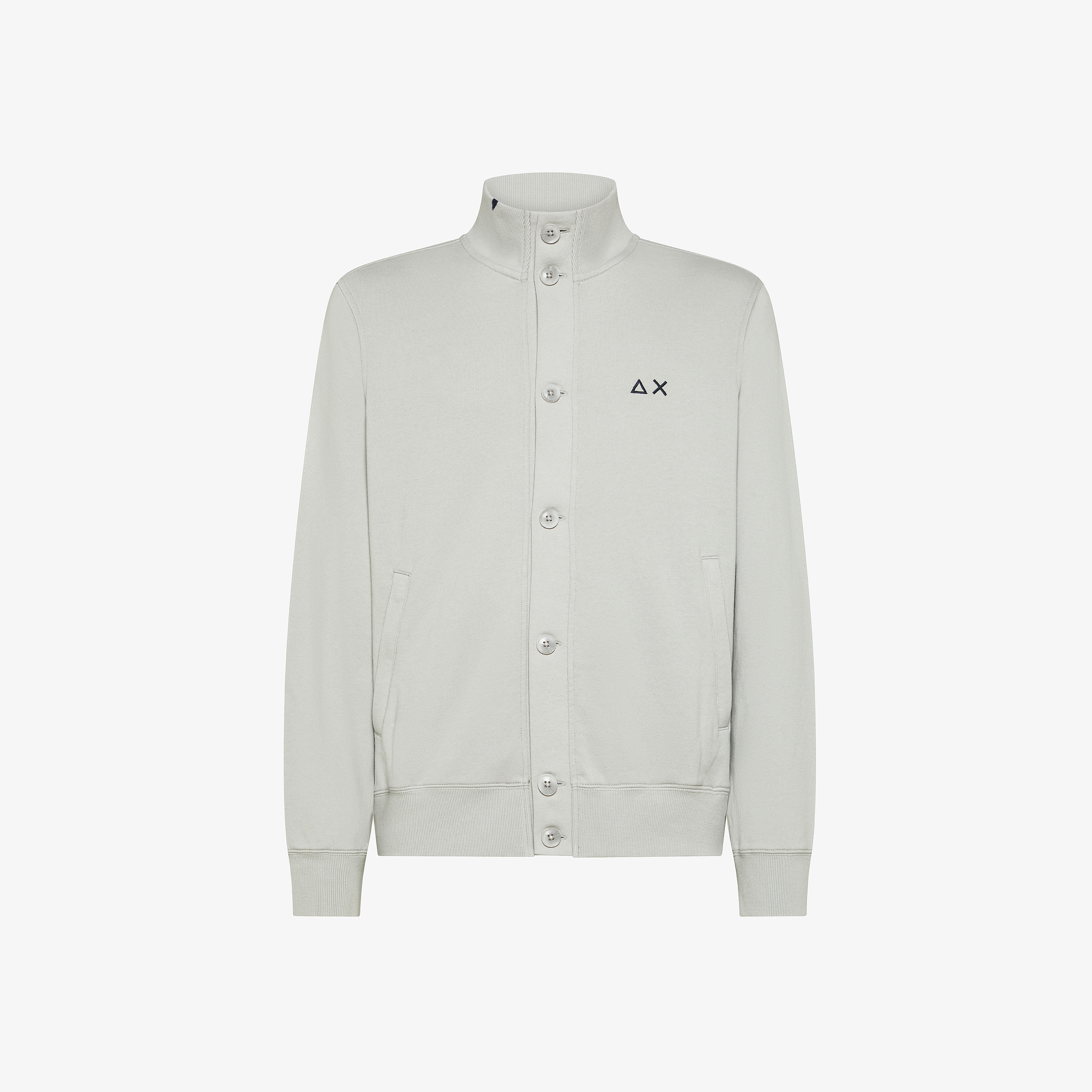 Cardigan in felpa di cotone grigio chiaro