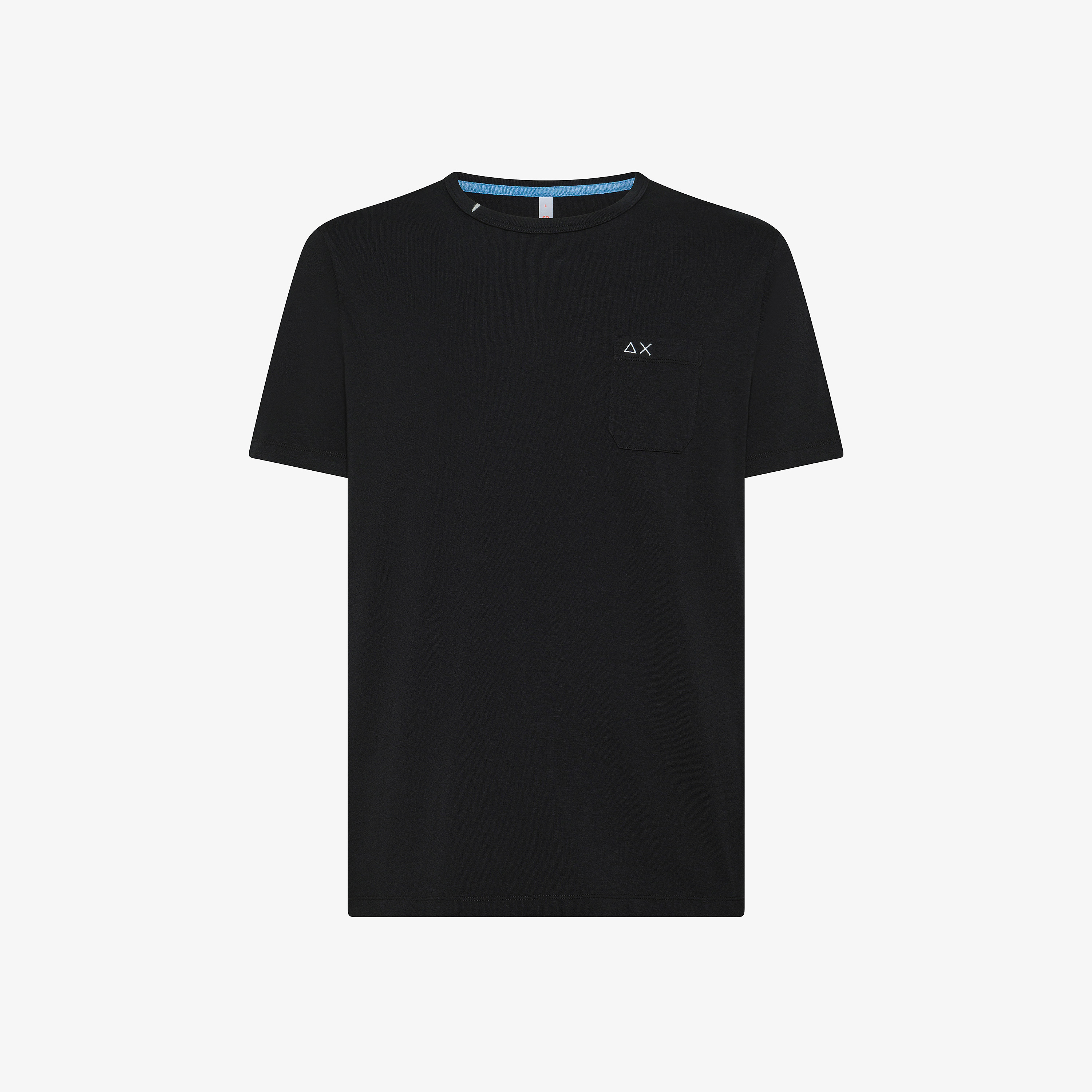 Black cotton jersey T-shirt with chest pocket