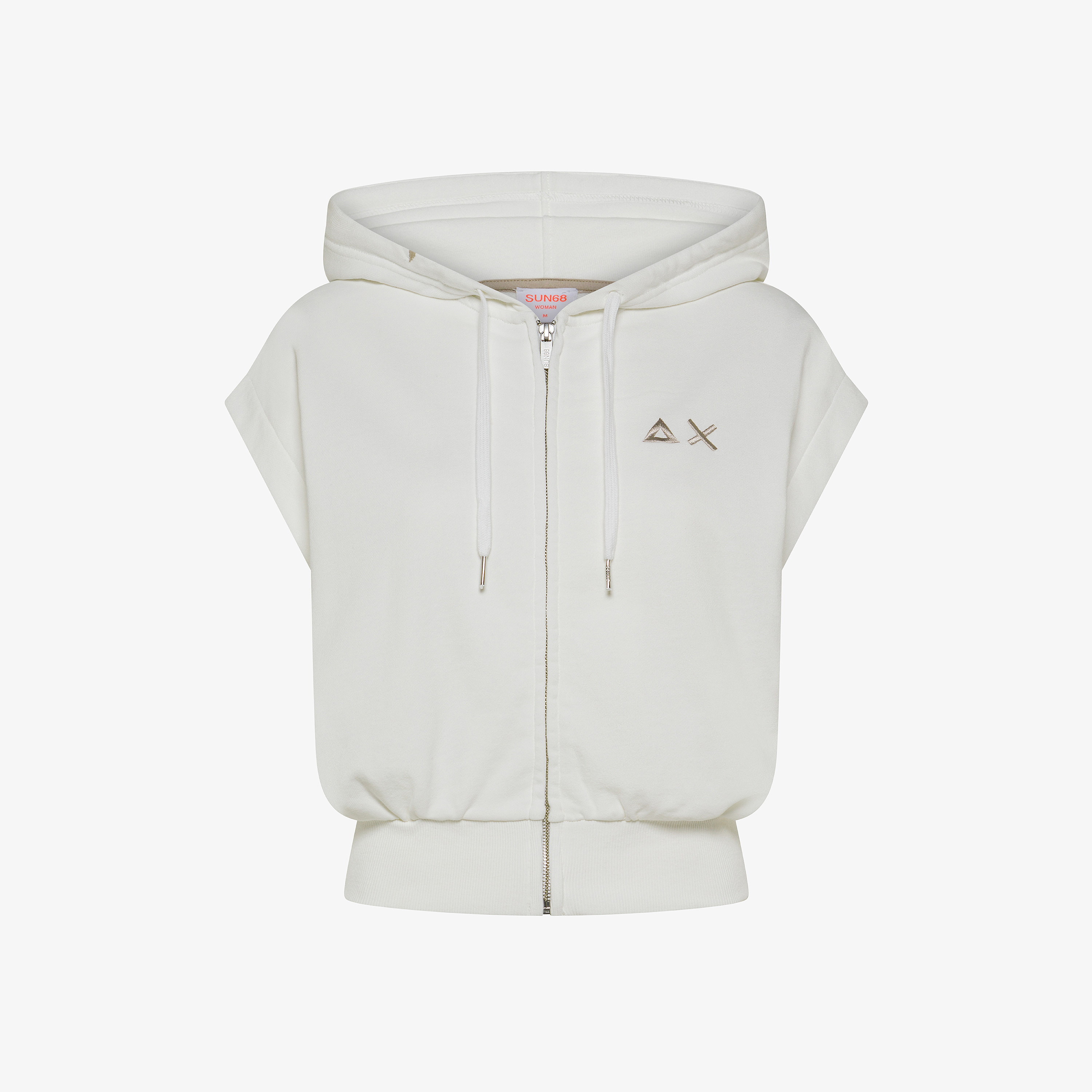 Off white hooded fleece vest