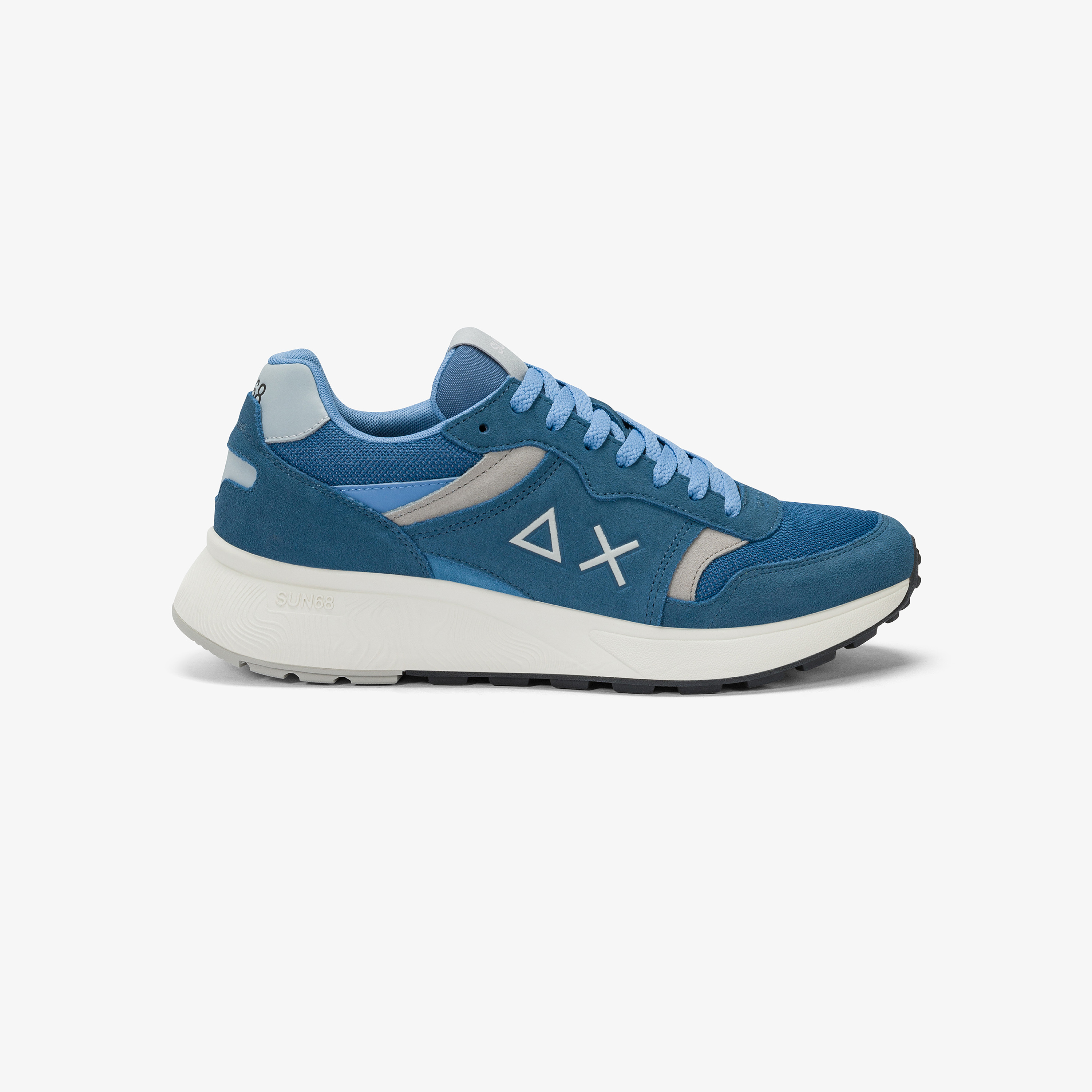 Sun Daddy dark avio nylon and suede sneaker