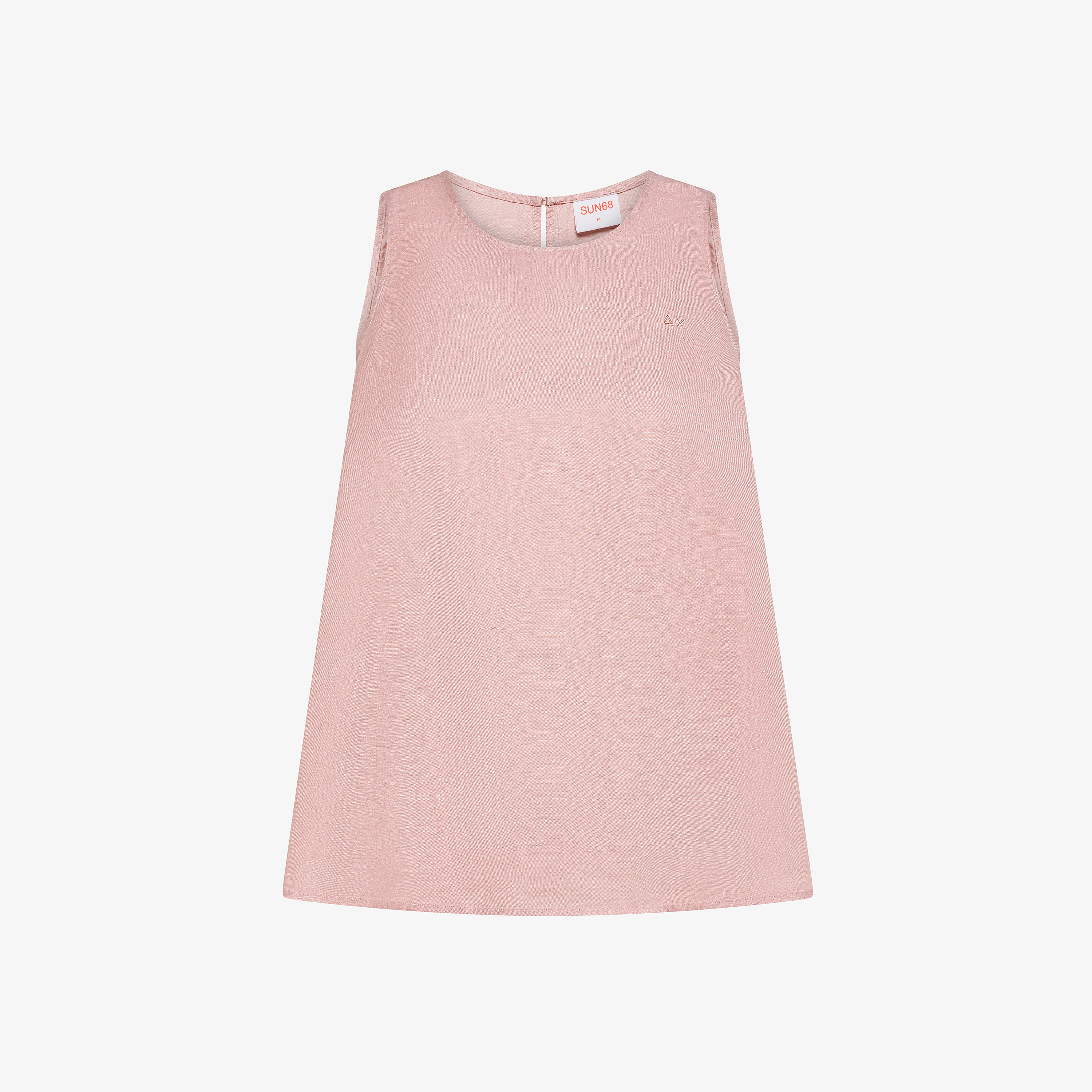 Canotta in misto lino rosa porcellana