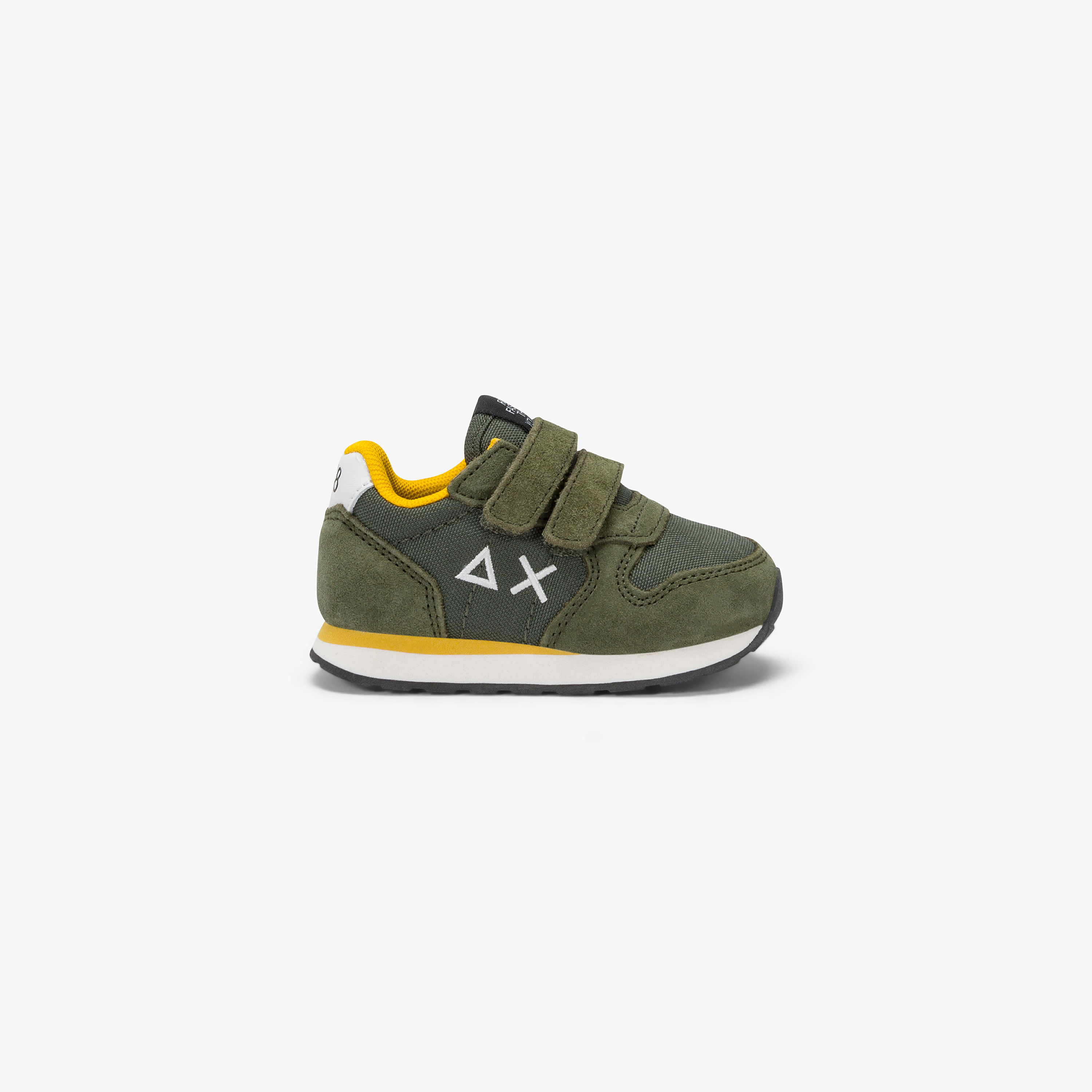 Sneaker First Step Boy's Tom Solid in nylon e suede con logo militare scuro