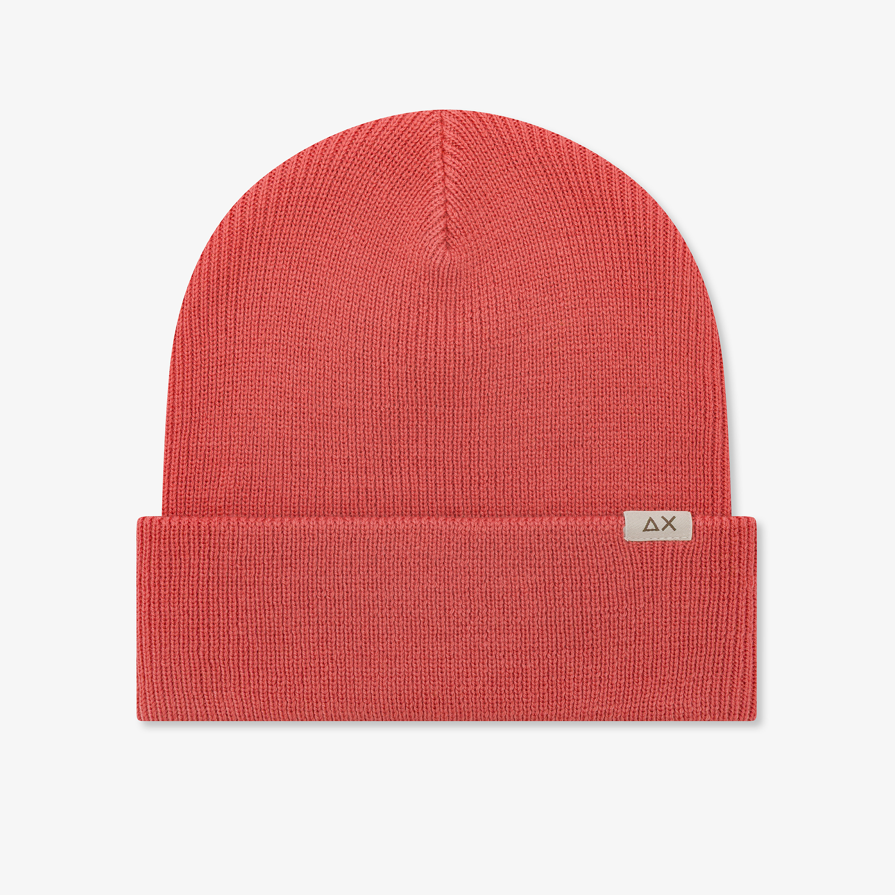 Berretto beanie in misto lana a costine geranio