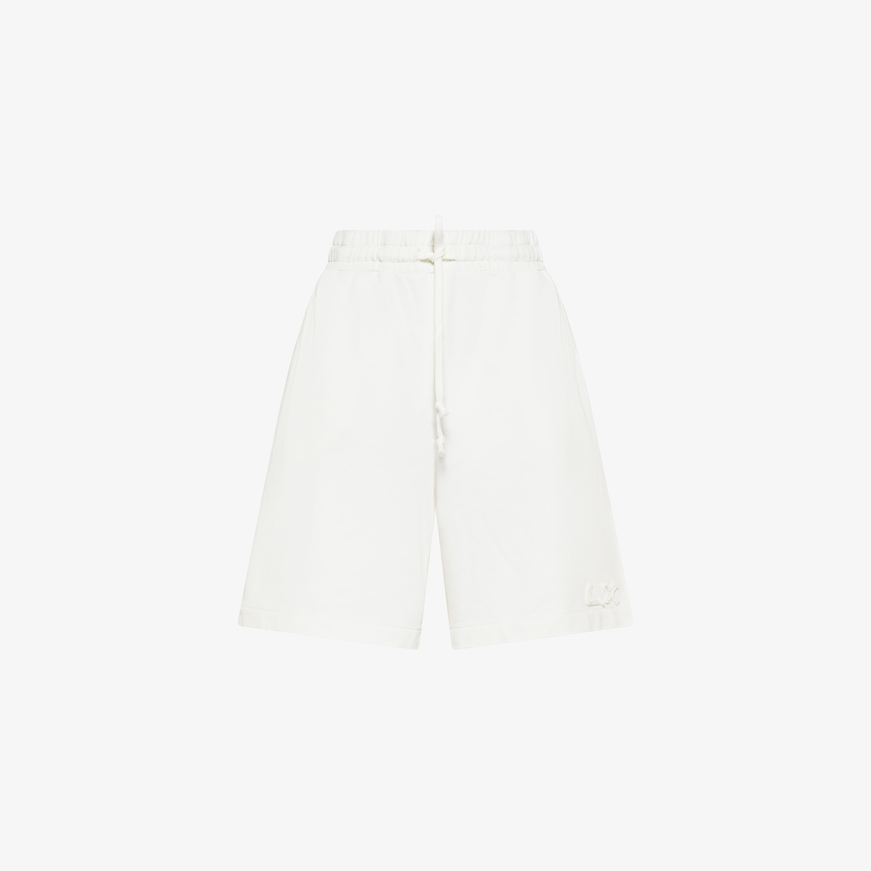 Shorts in felpa di cotone bianco panna