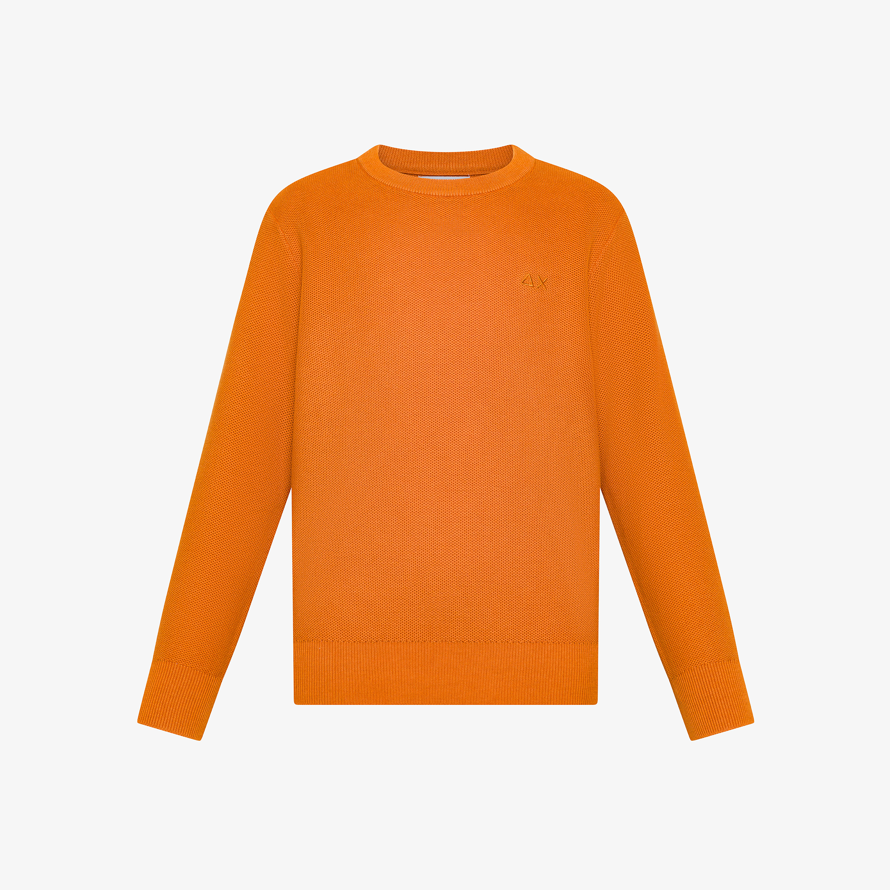 Rust red cotton piqué jumper