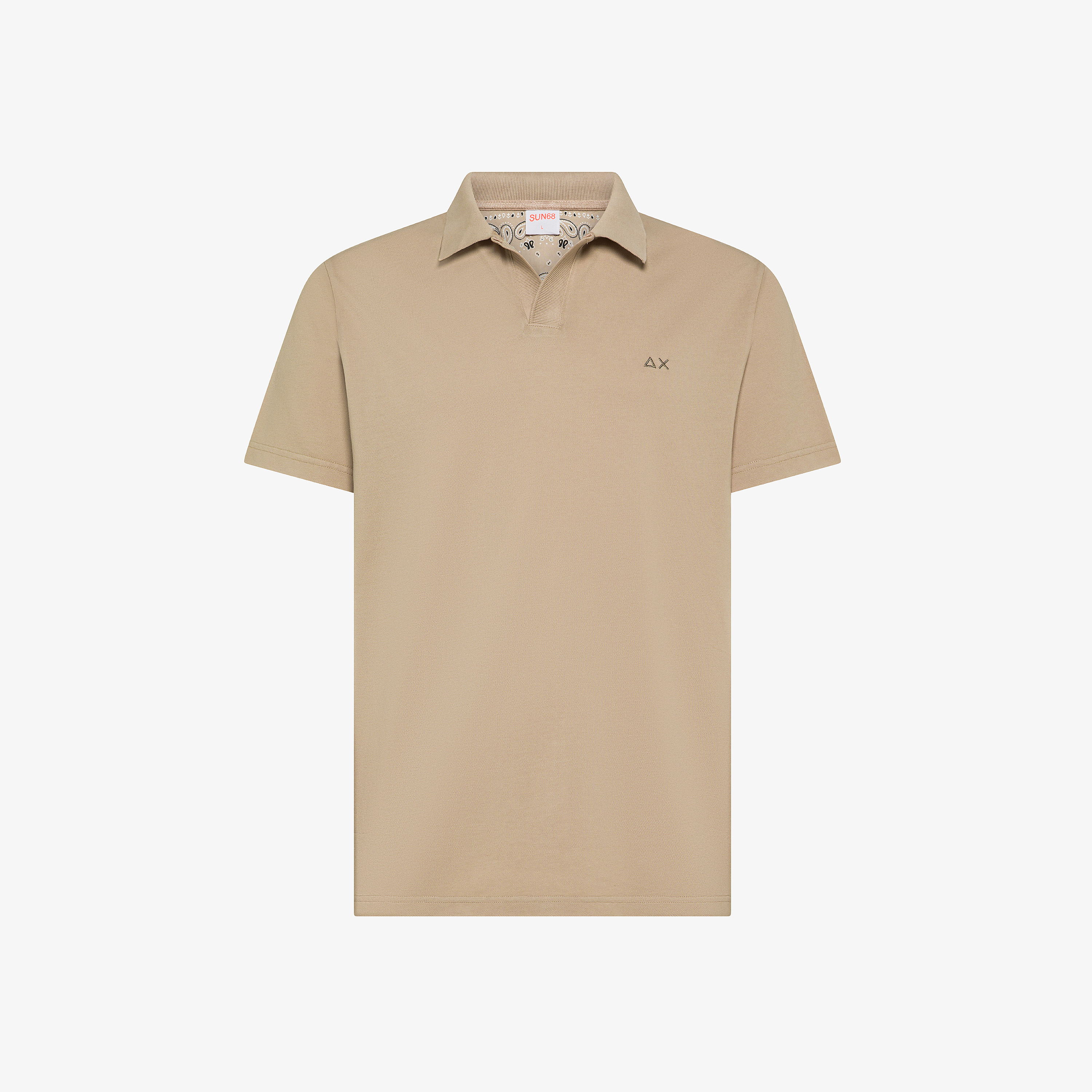 Polo in piquet di cotone grigio stone