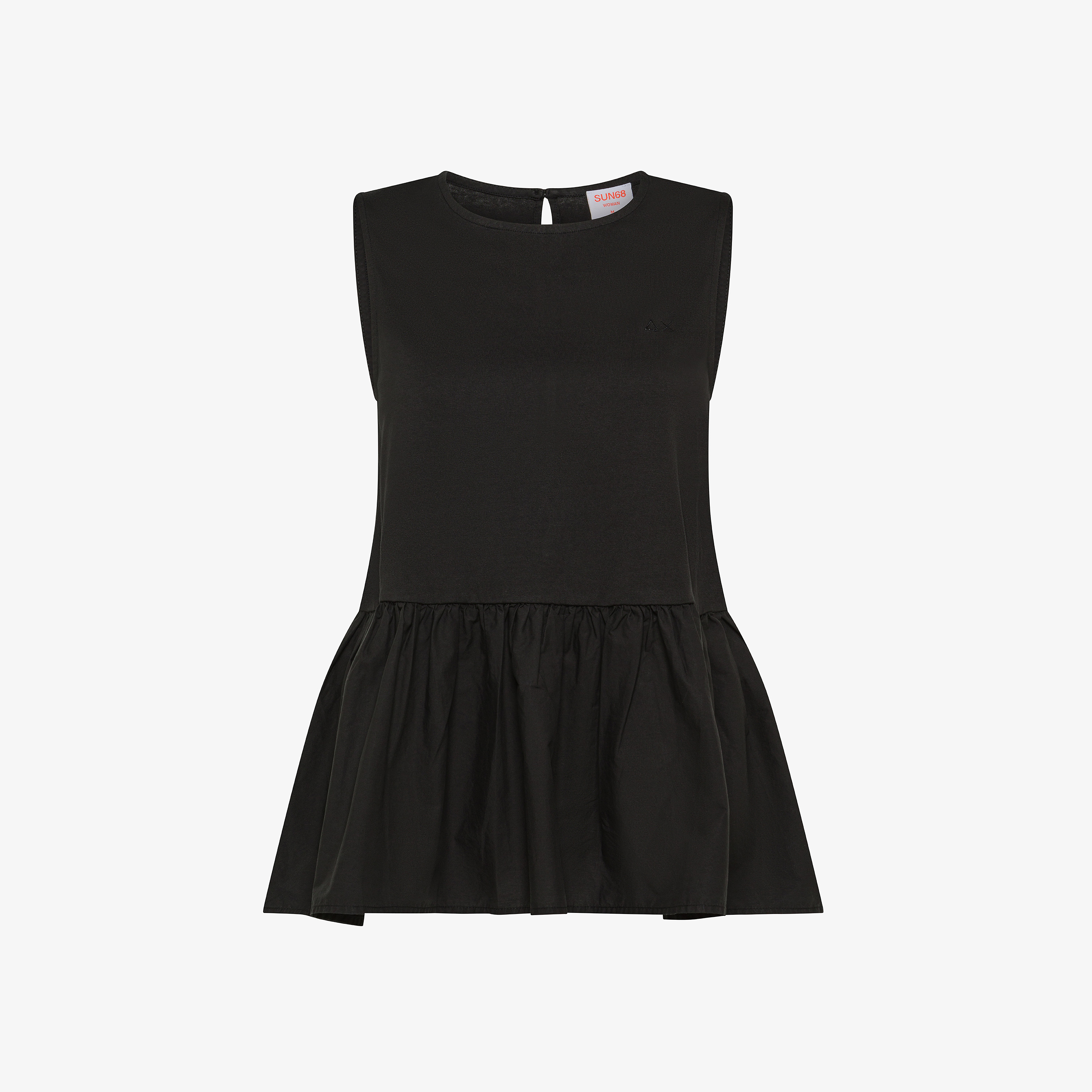 Top in cotone nero