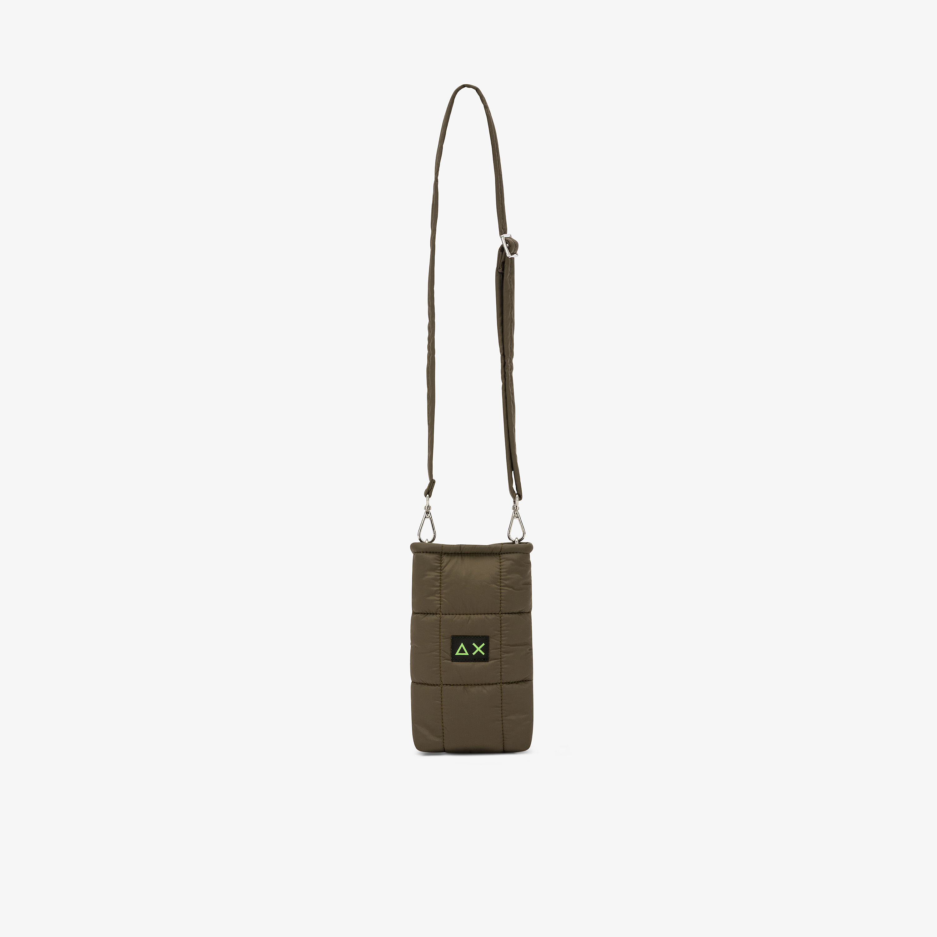 Portacellulare in nylon trapuntato militare scuro Portacellulare in nylon trapuntato militare scuro