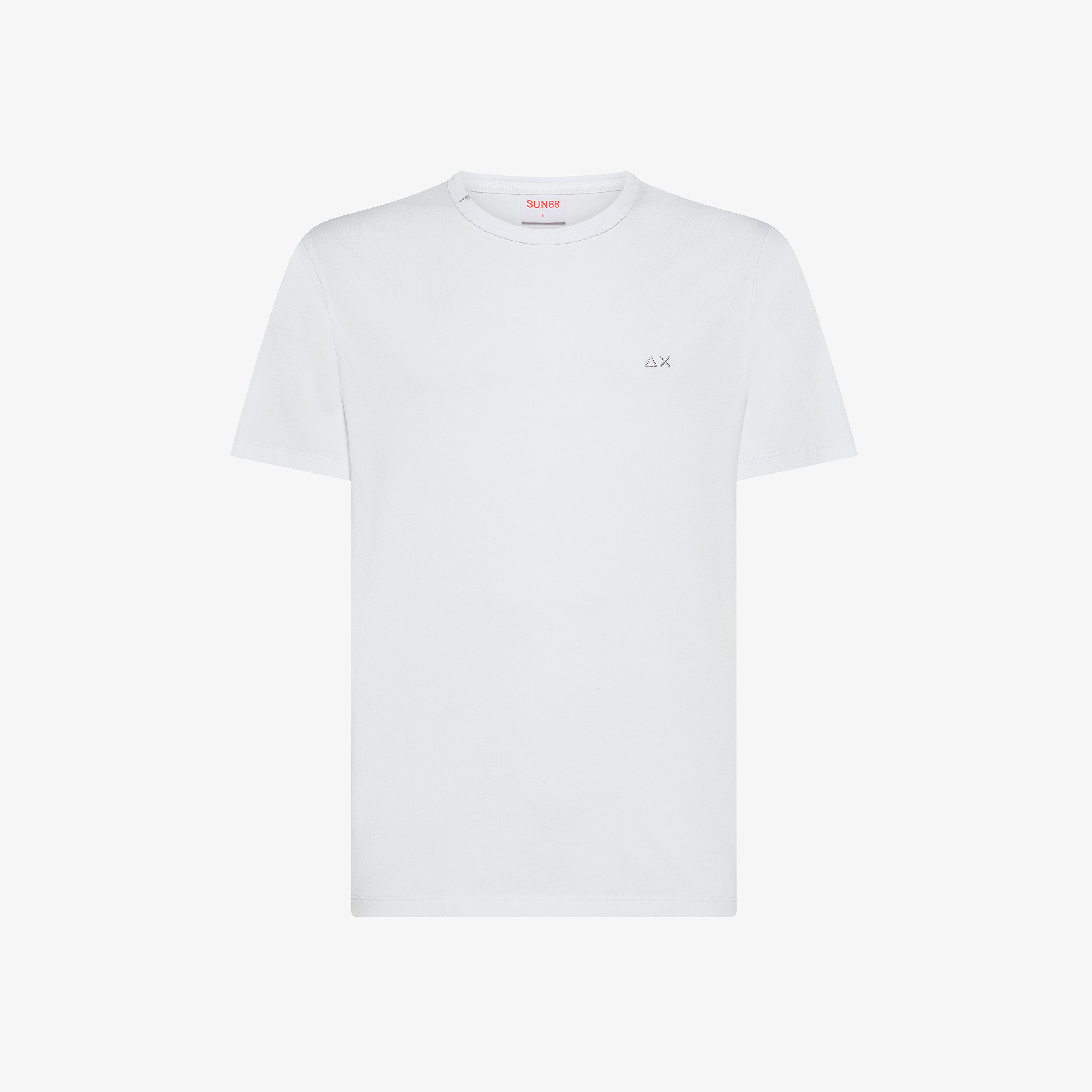 T-shirt girocollo in jersey di cotone bianco
