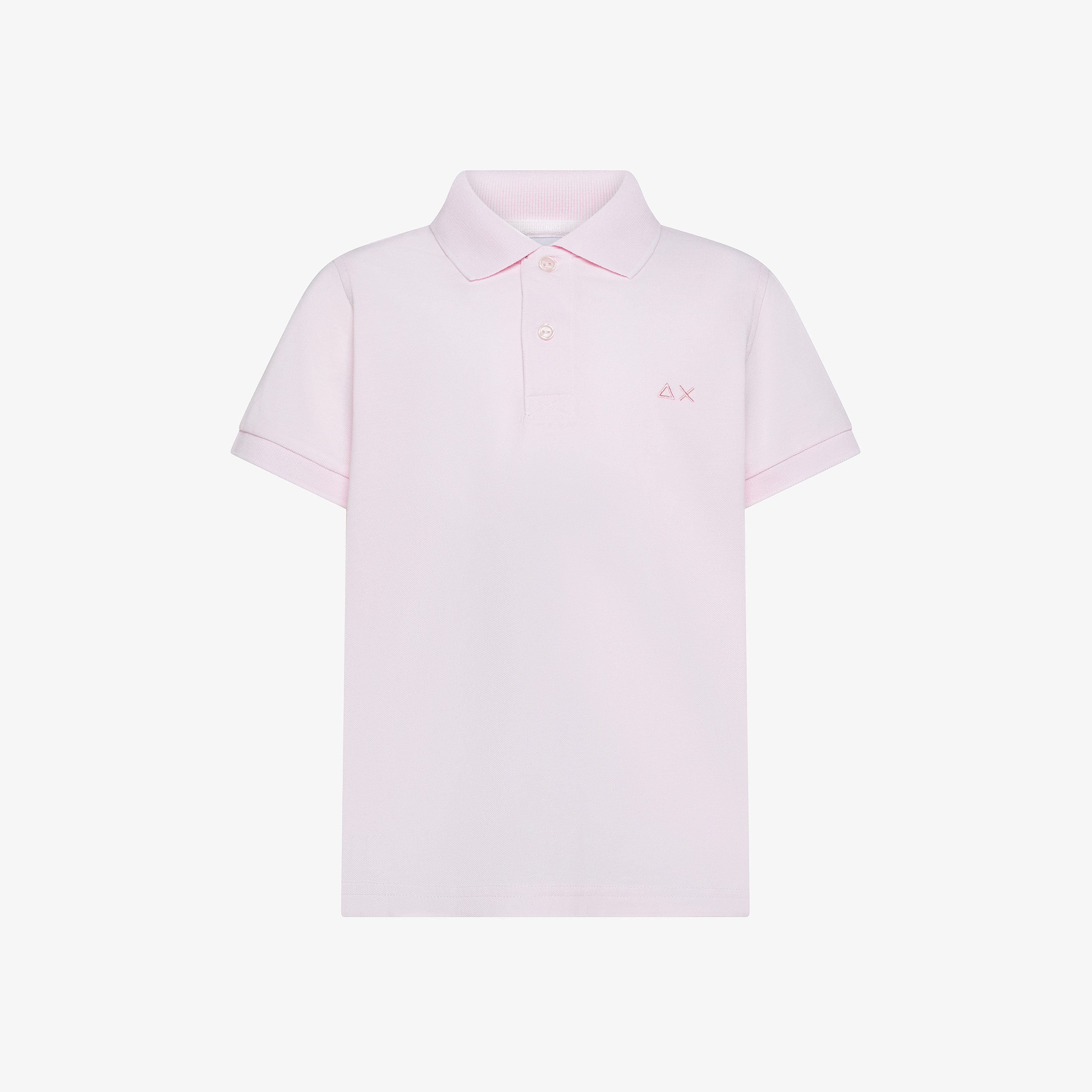 Pink short-sleeved cotton polo