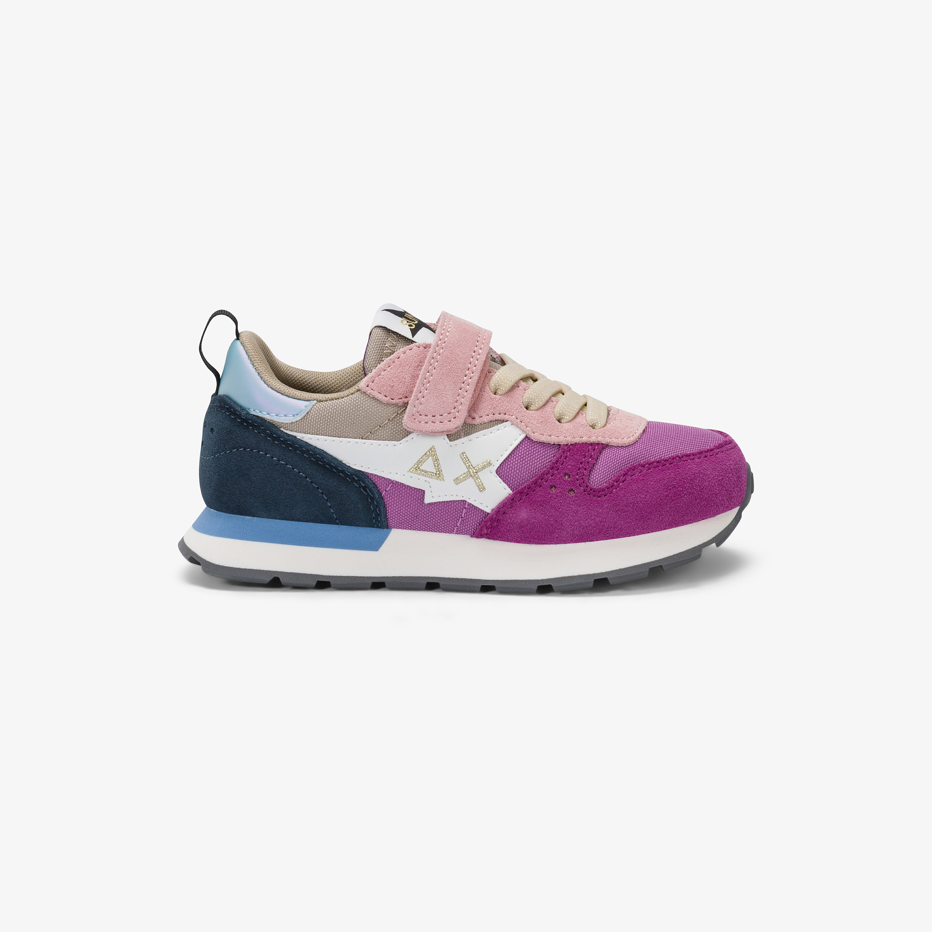 Prune Kid Girl's Stargirl Multicolor lace-up and strap closure sneaker