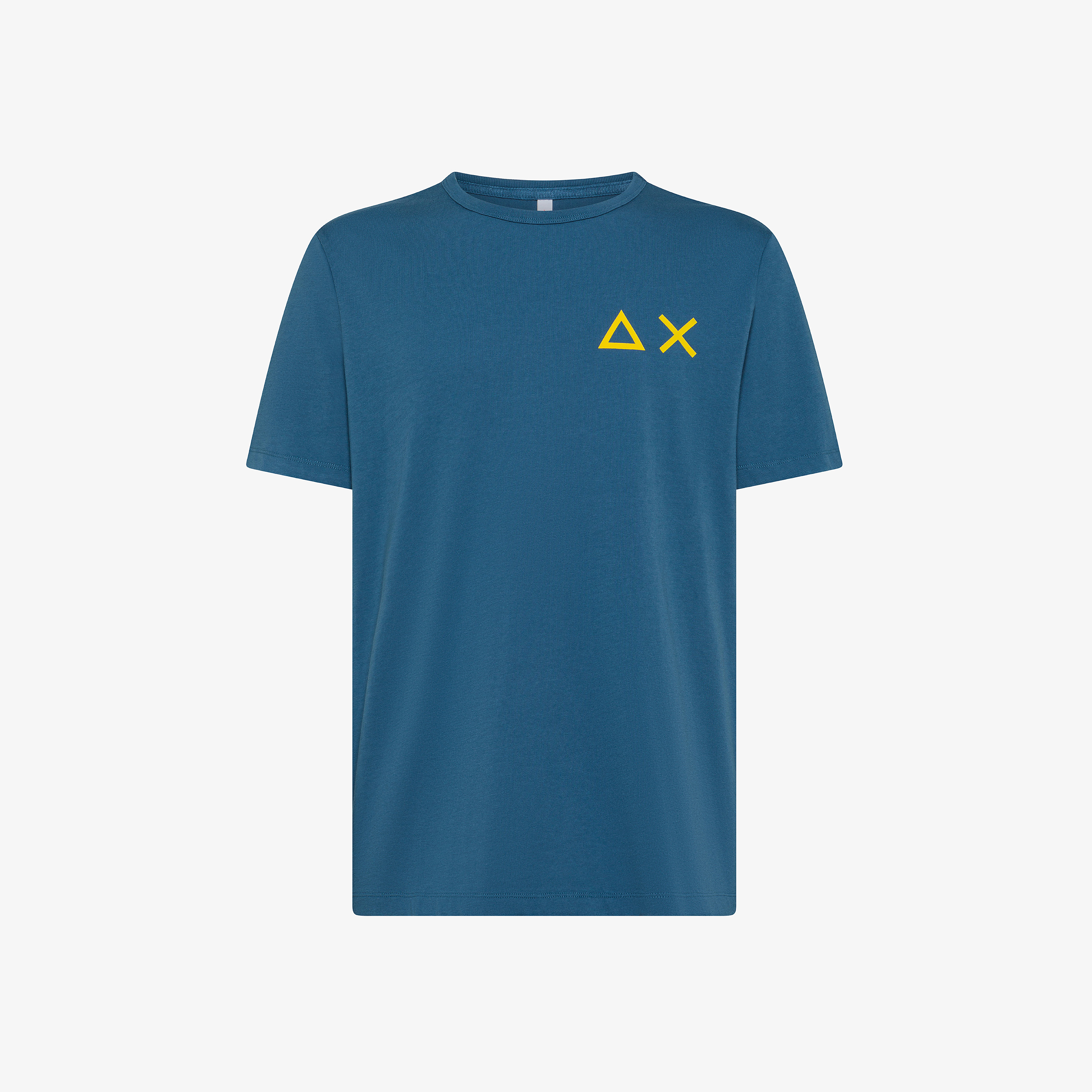 T-shirt in jersey di cotone avio scuro