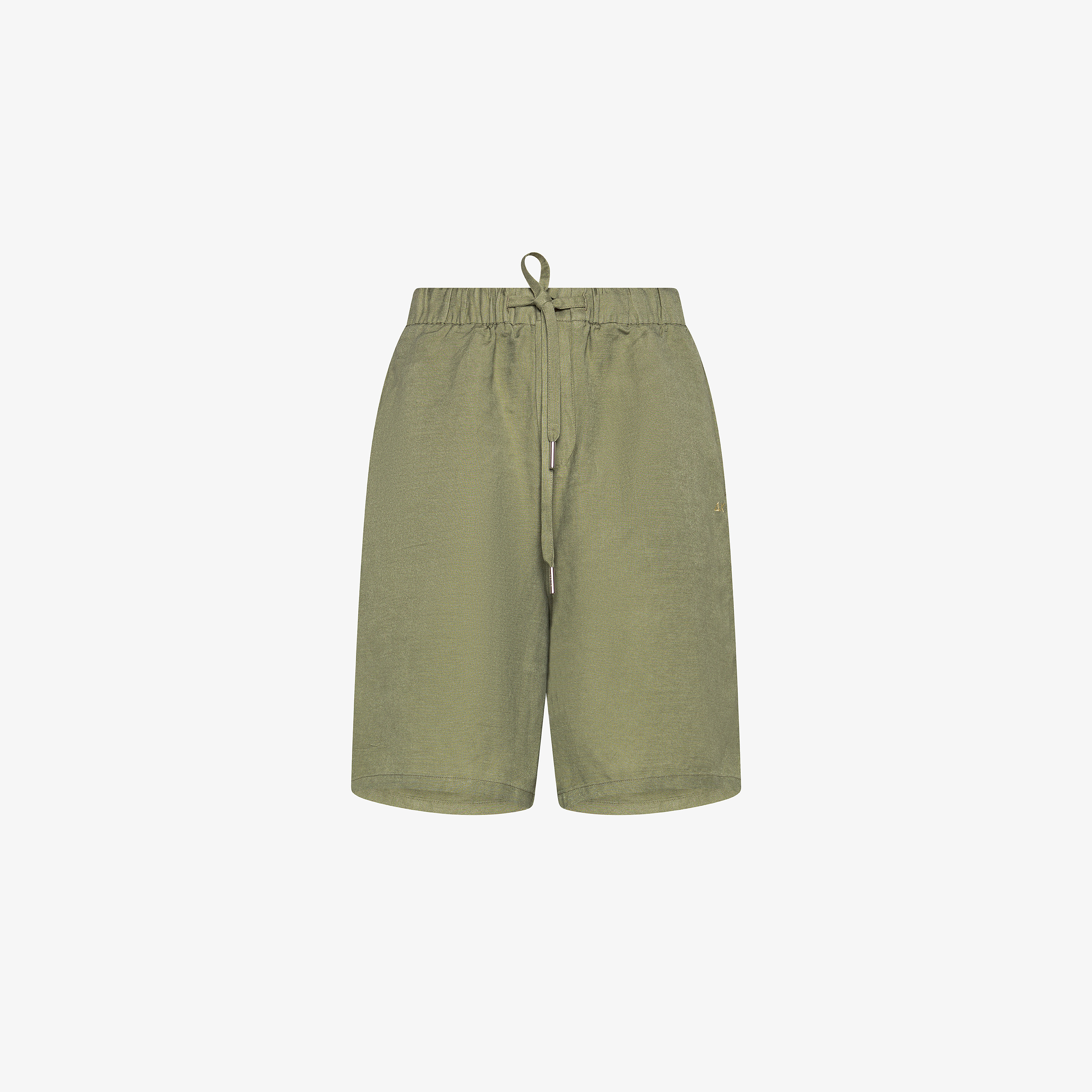 Sage green linen drawstring shorts