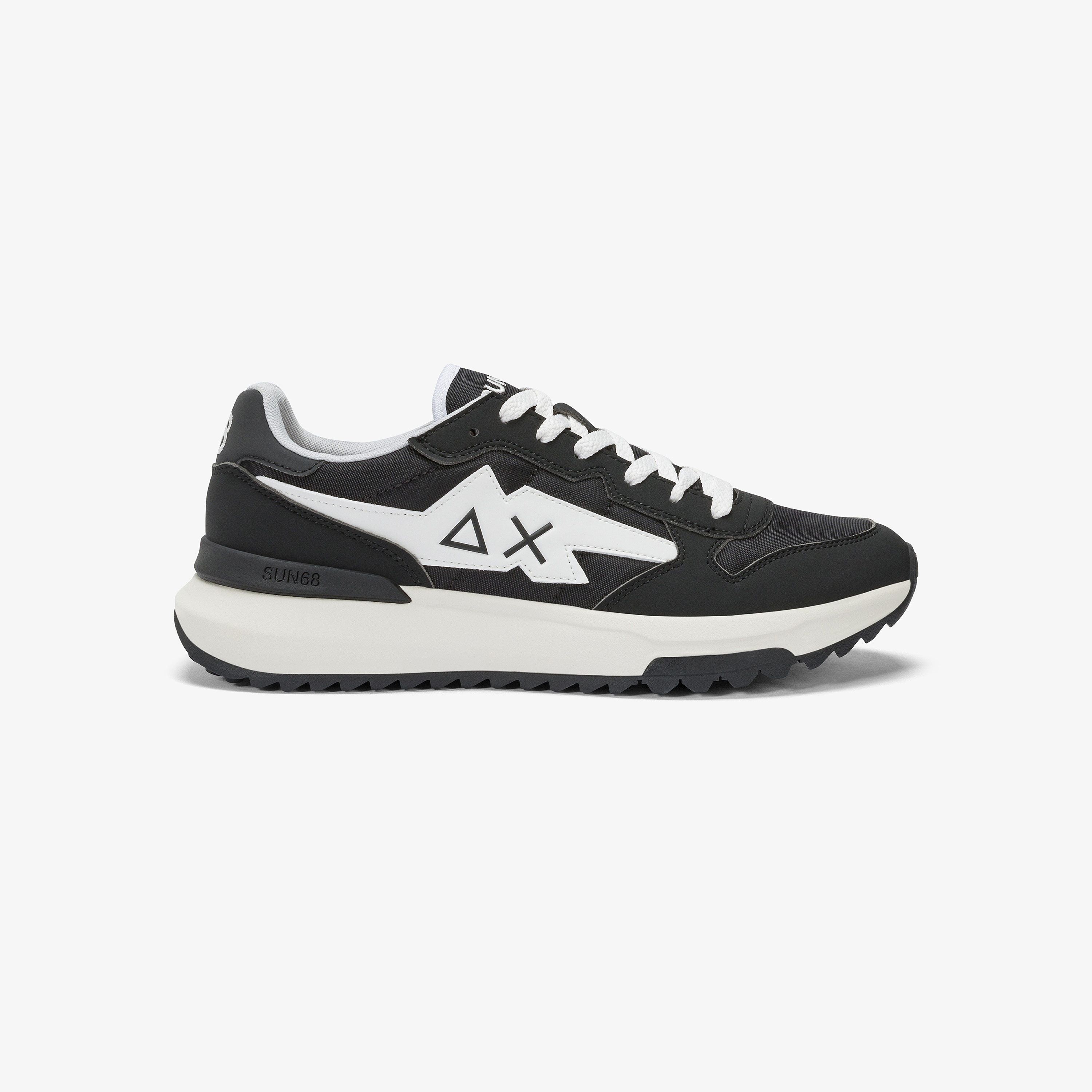 Niki black nylon and PU sneaker