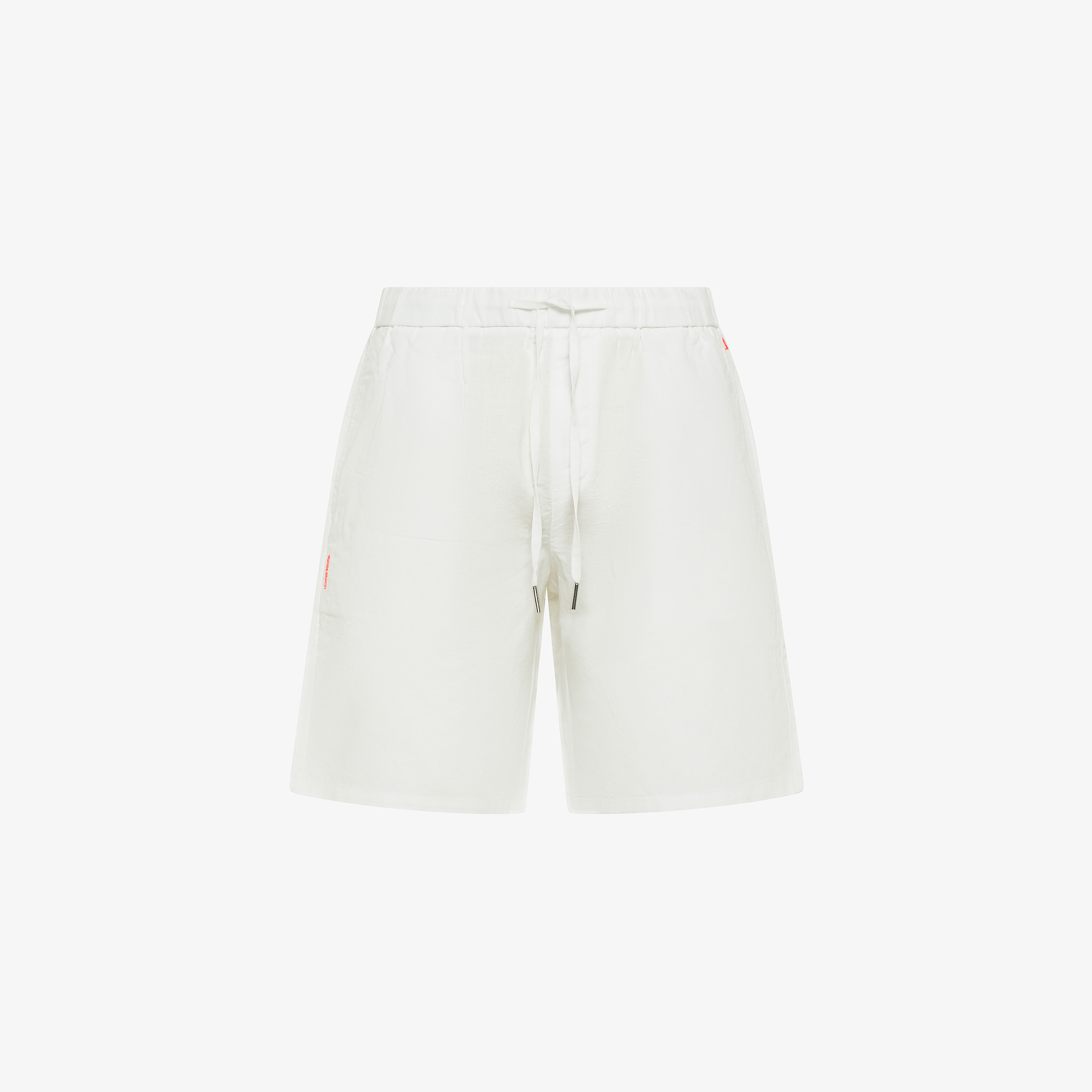 White linen and cotton Bermuda shorts