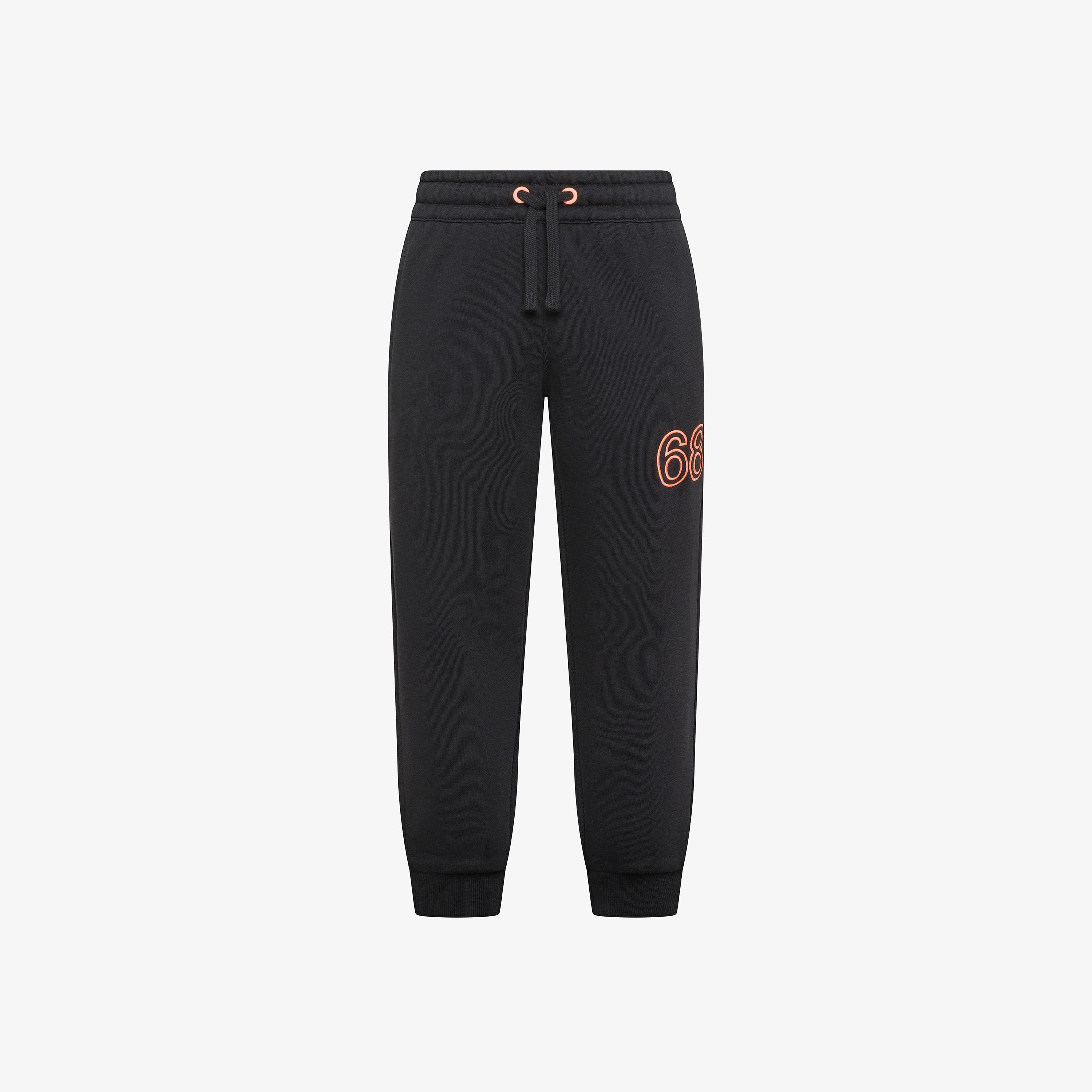 Black fleece joggers with logo