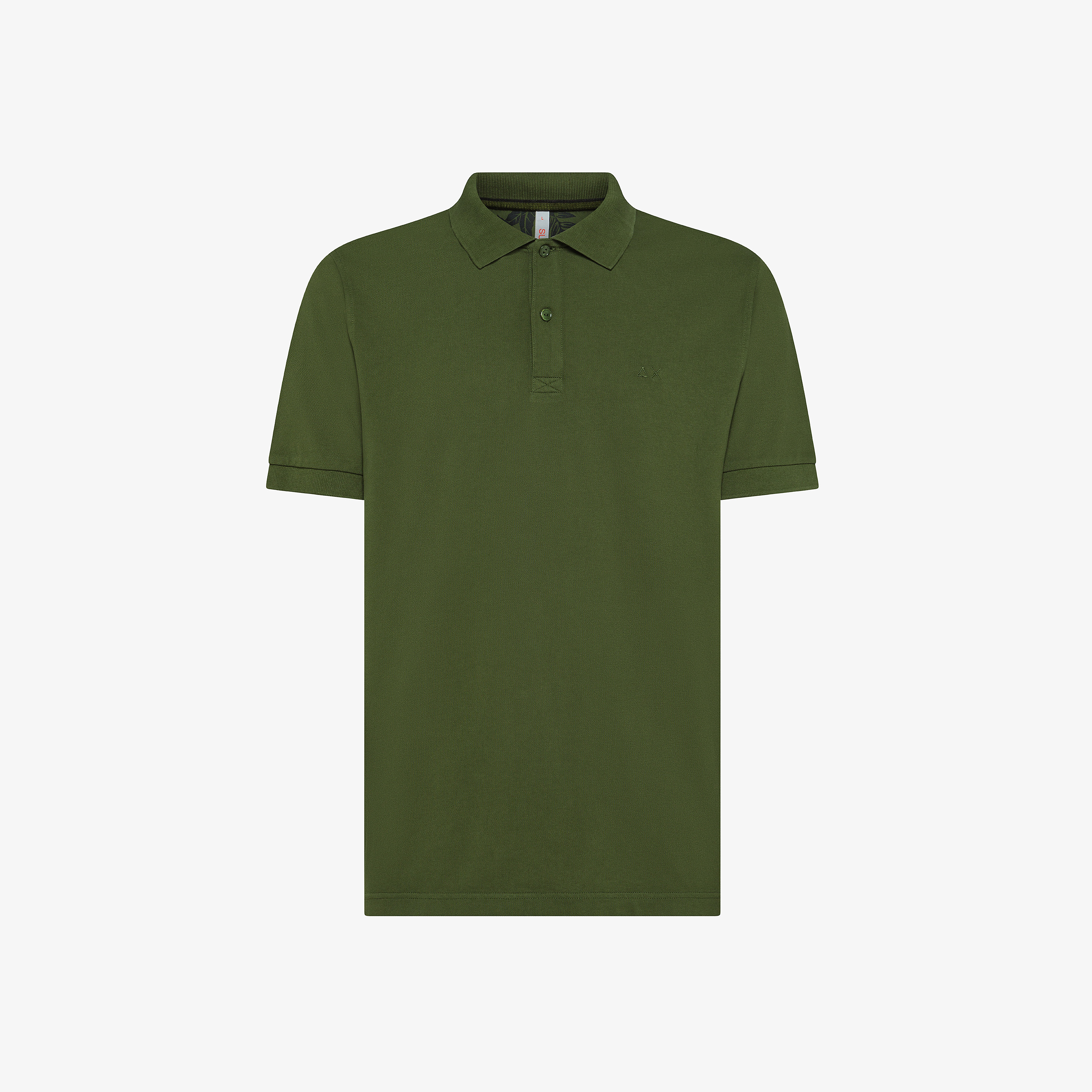 Dark green cotton piqué polo shirt