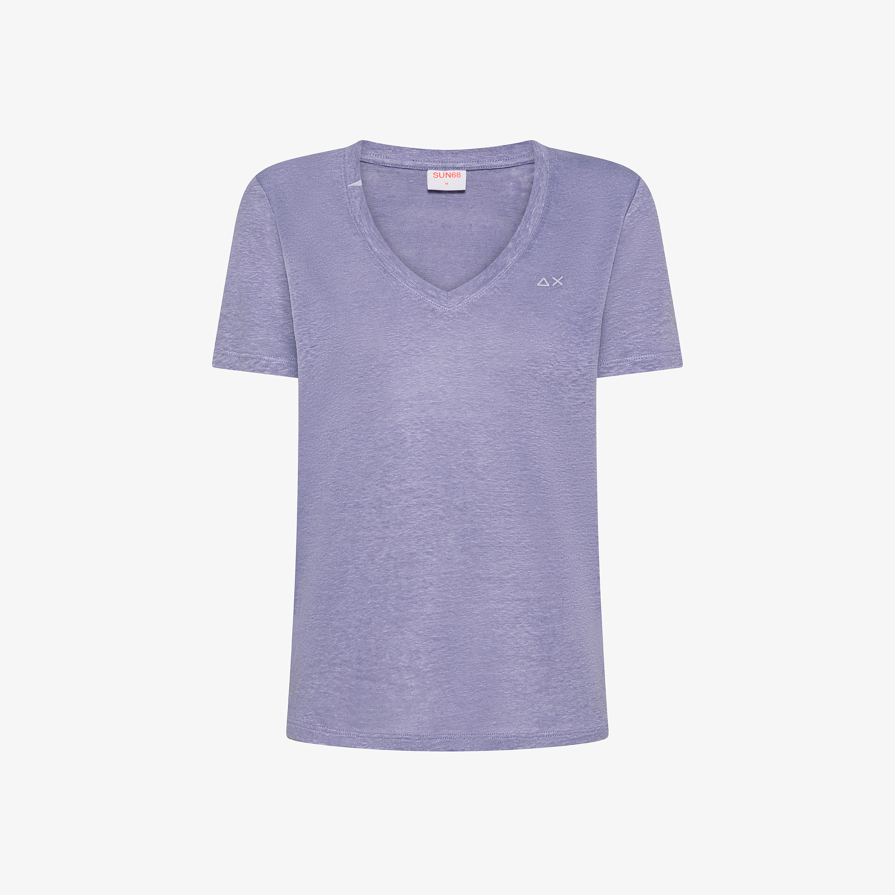 T-shirt v neck jersey linen s/s