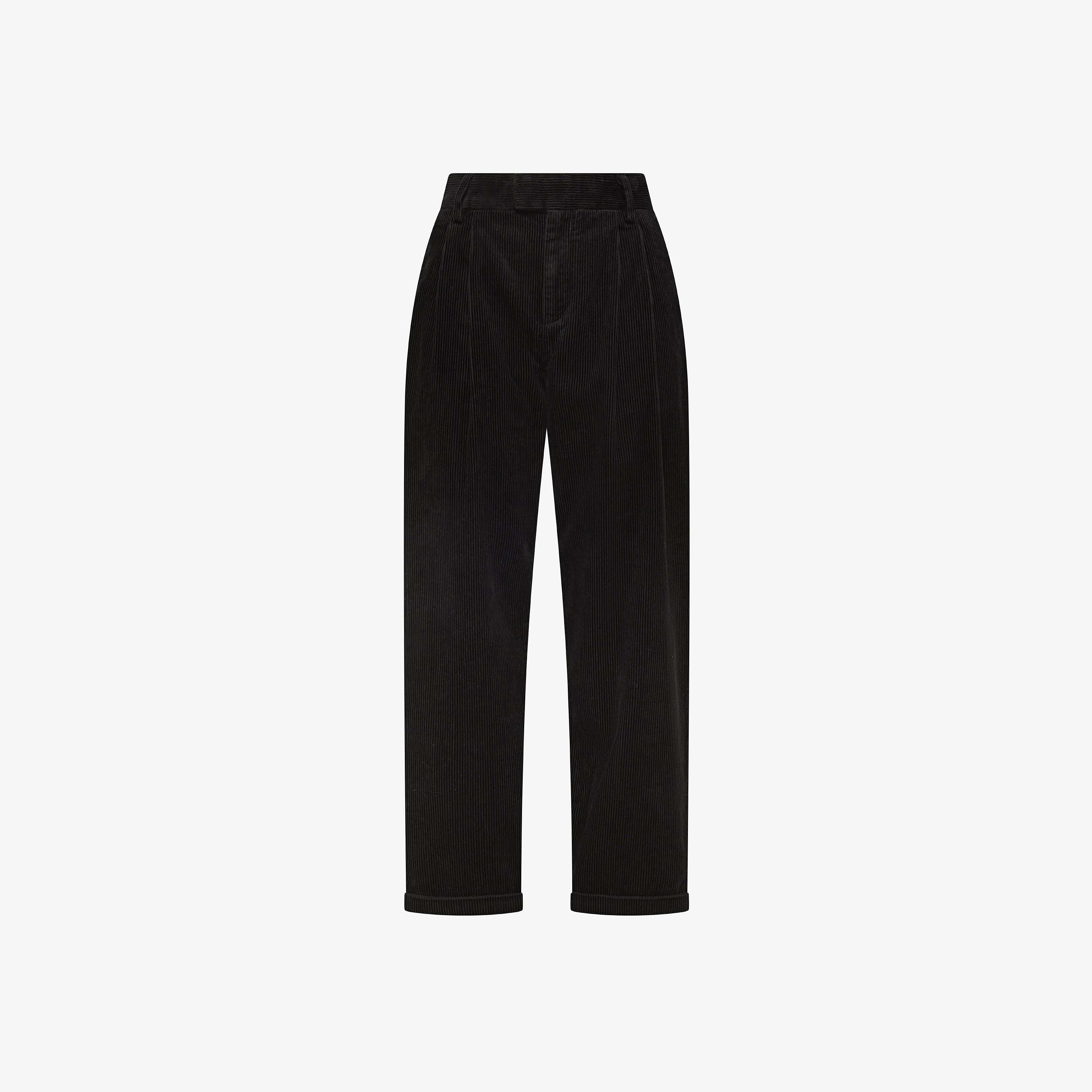 Pantaloni in velluto con pinces nero Pantaloni in velluto con pinces nero