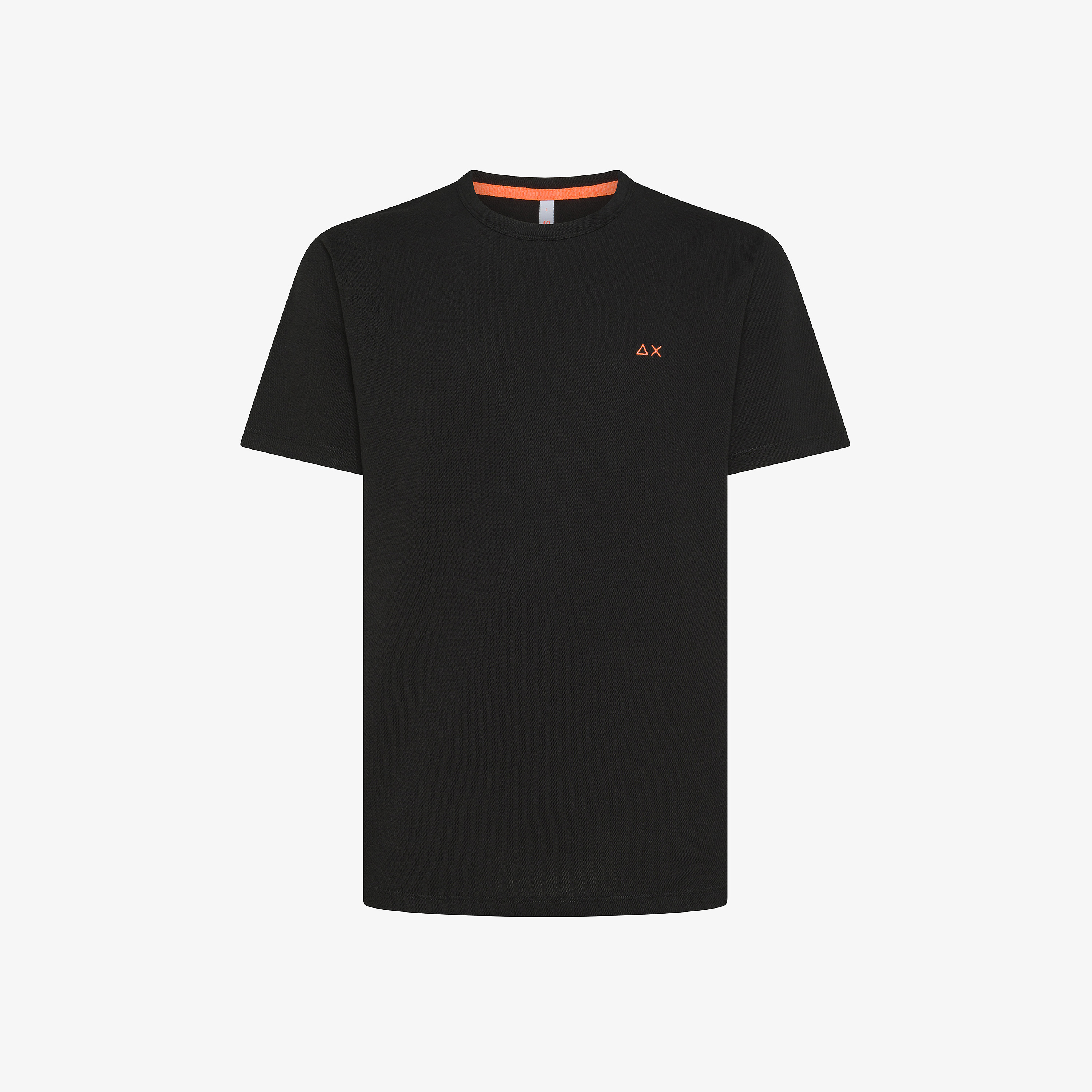 Black cotton piqué T-shirt