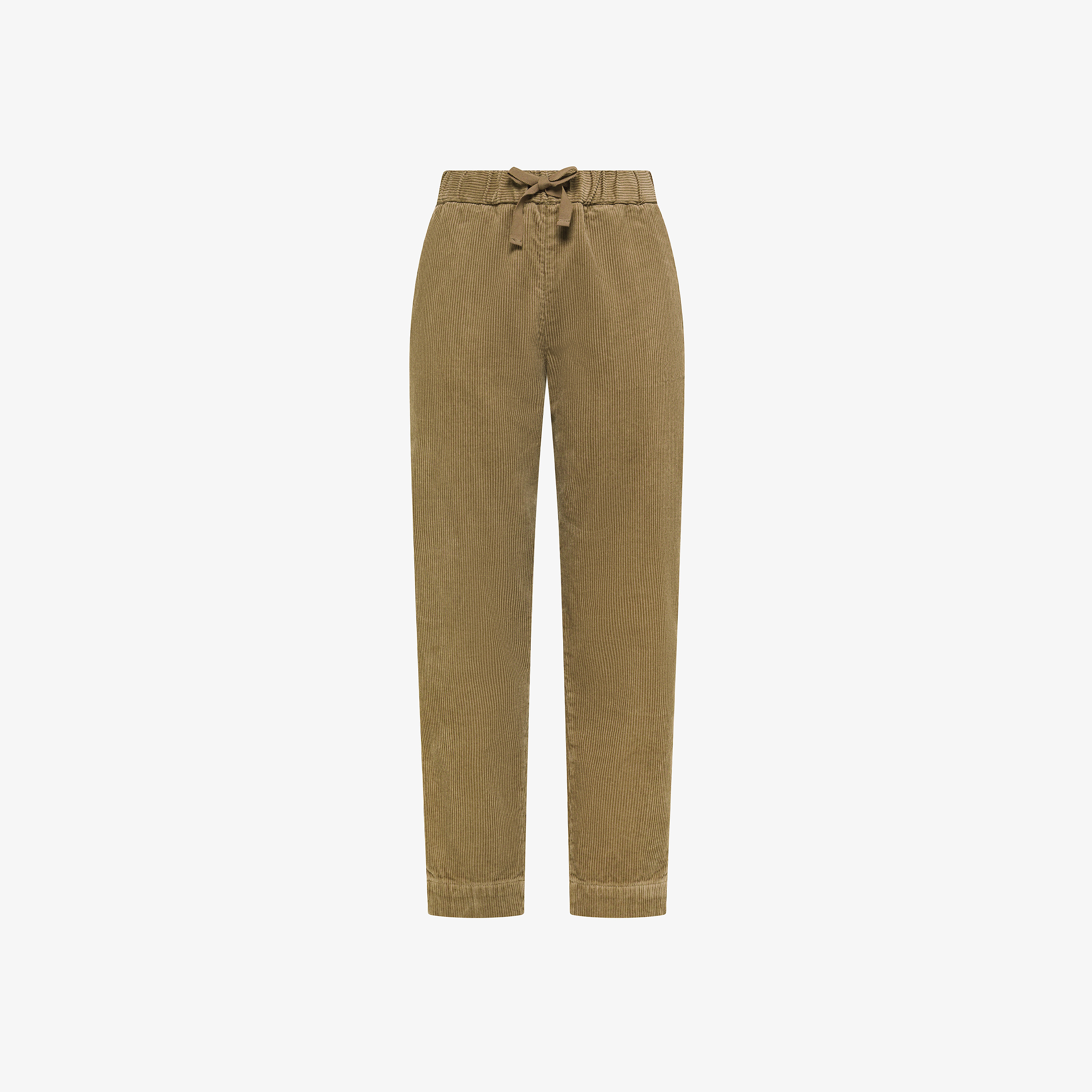 Pantaloni in velluto con coulisse beige