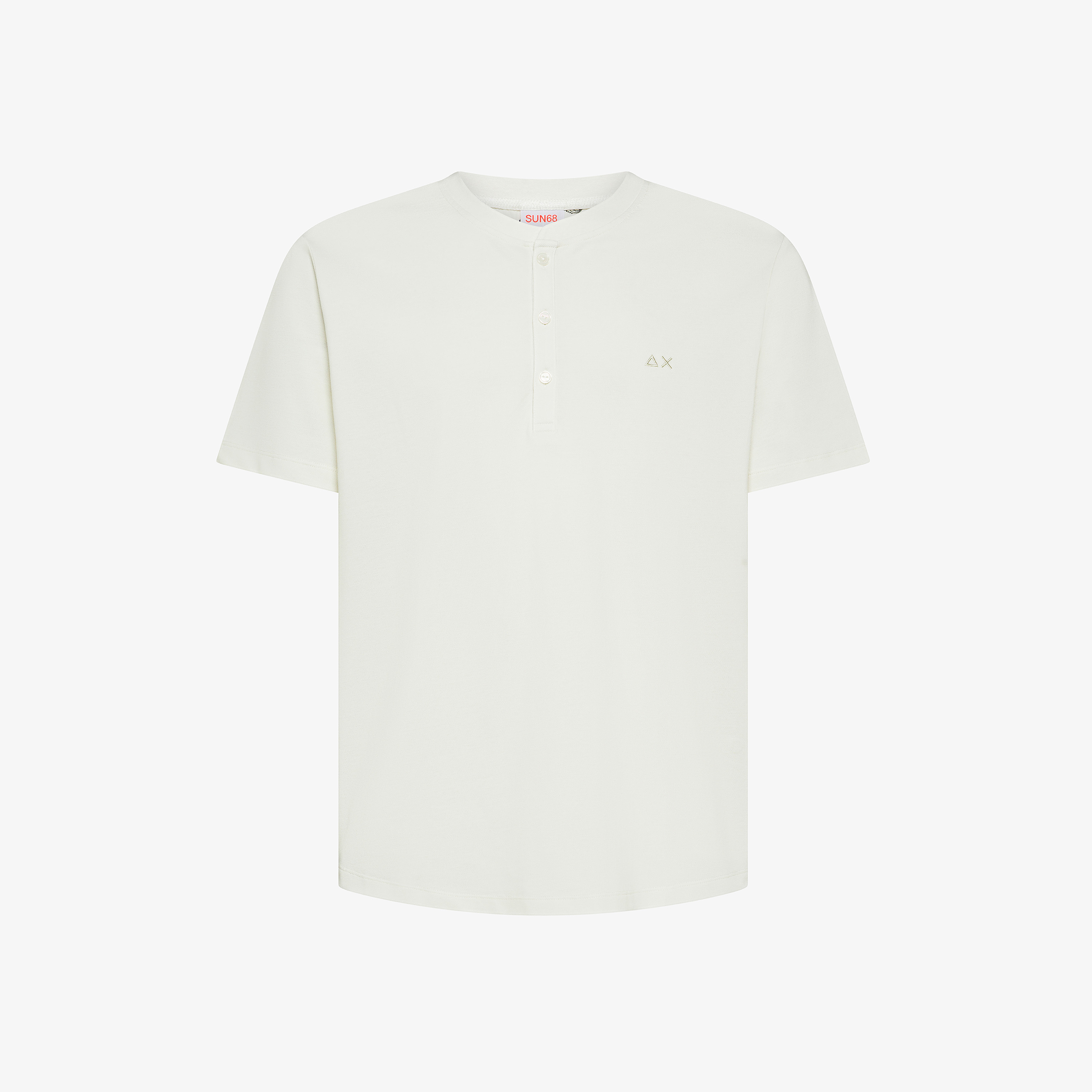 T-shirt in piquet di cotone bianco panna