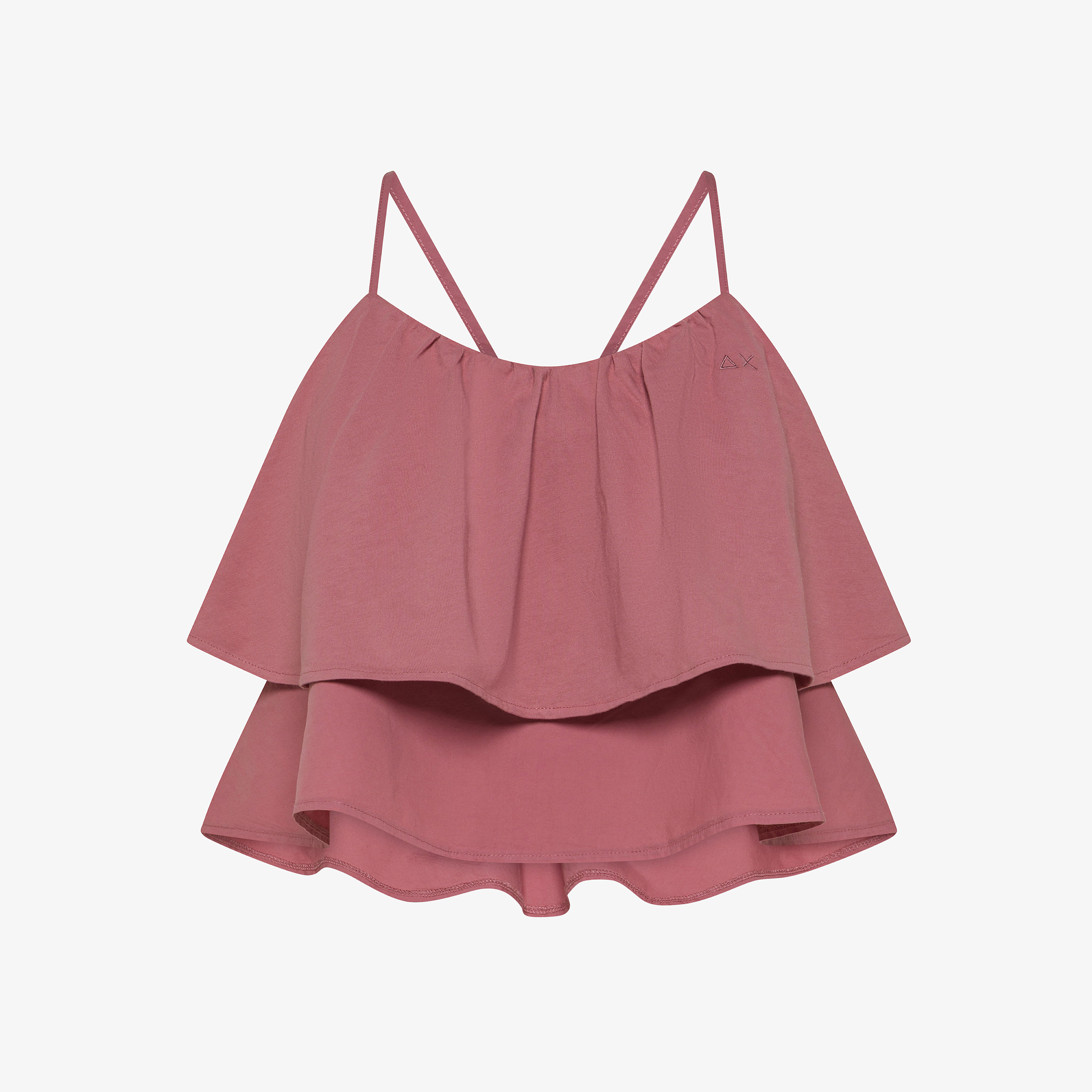 Top in cotone rosa scuro