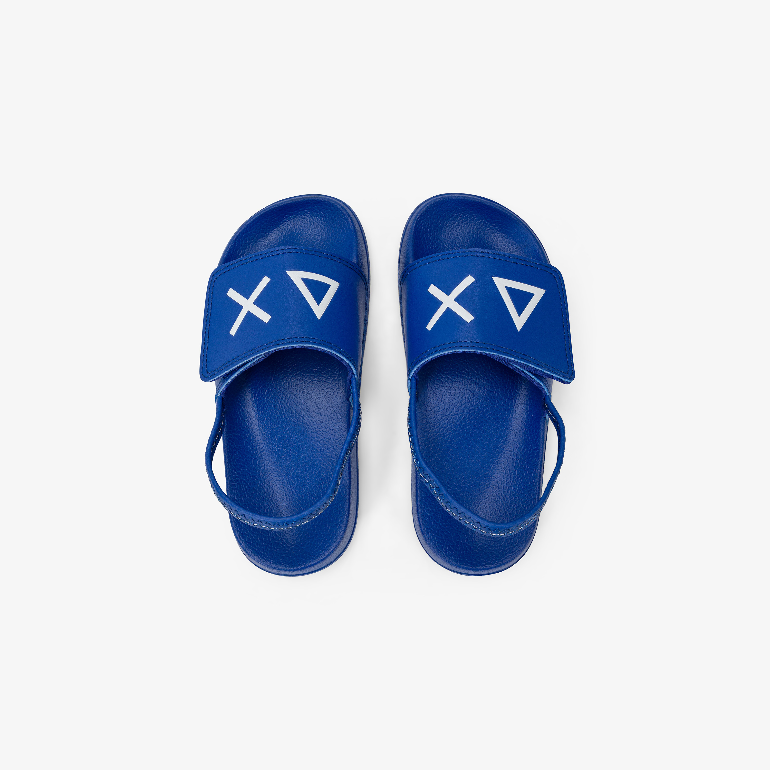 Royal blue PU slides