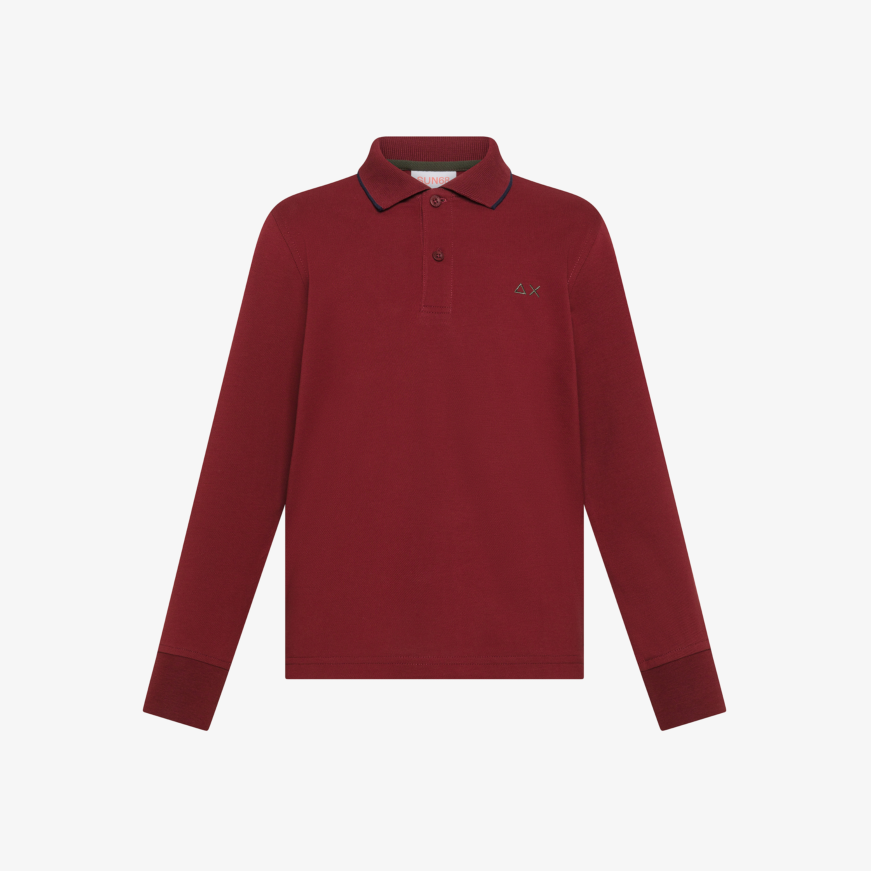 Bordeaux cotton piqué polo shirt