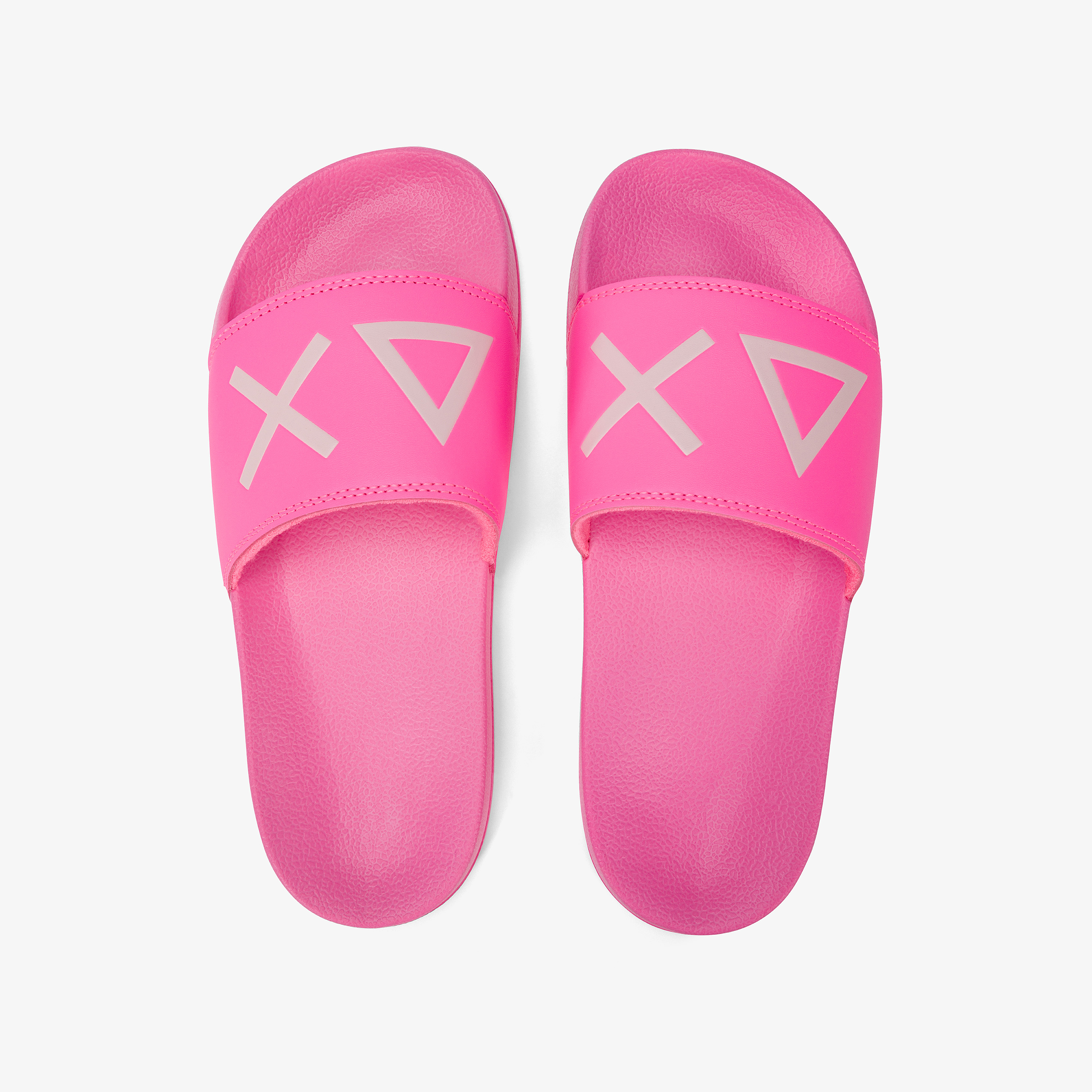 Sandali slide in PU fucsia fluo
