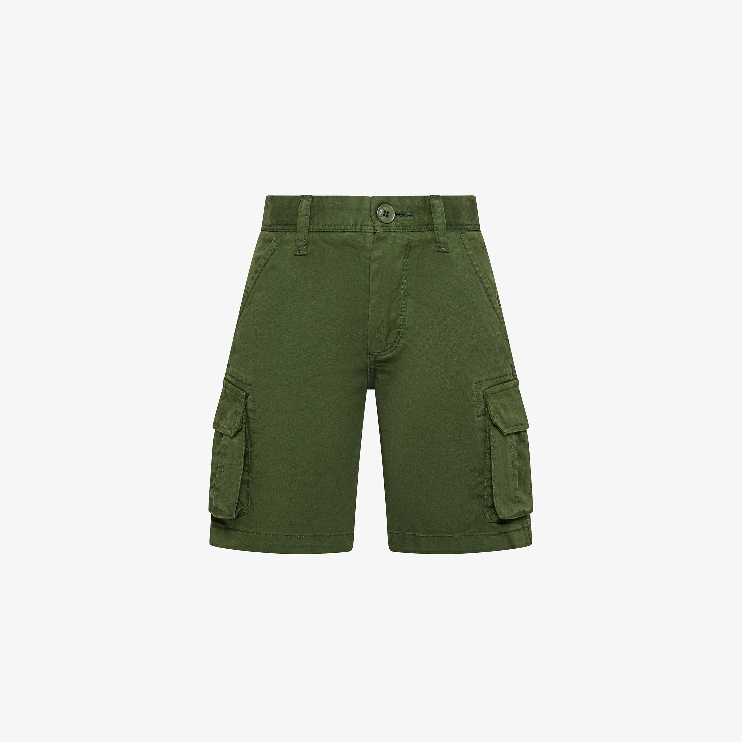 Dark green cotton cargo shorts