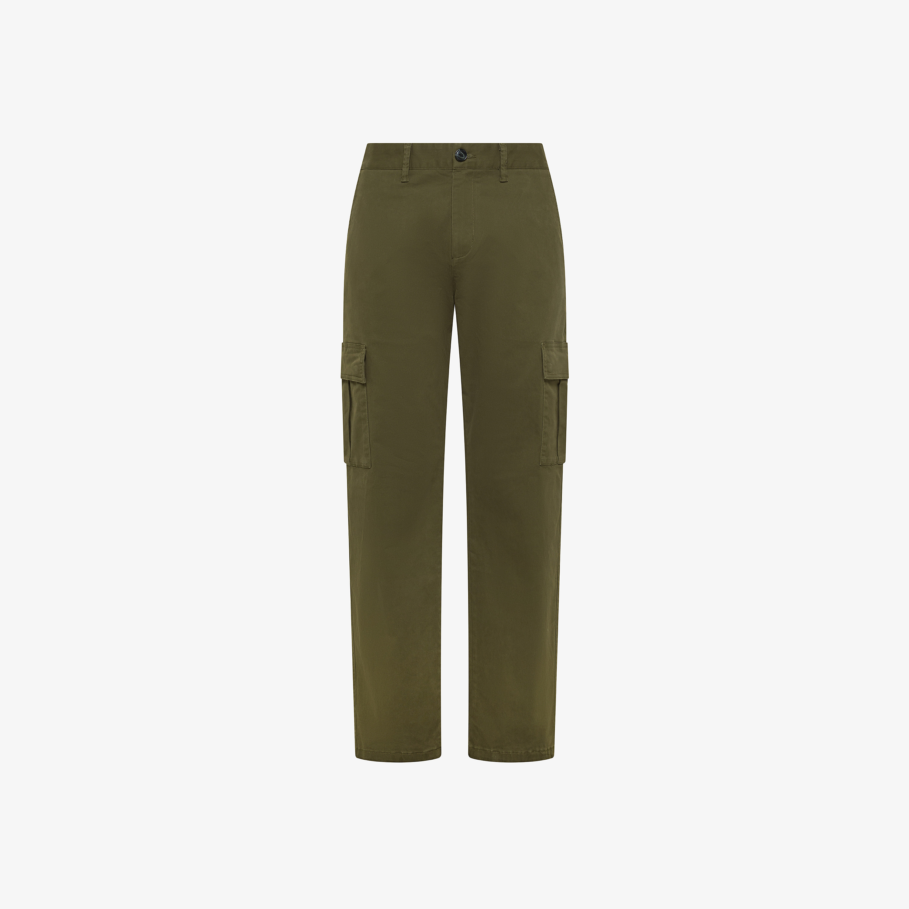 Pantaloni cargo in cotone stretch militare scuro