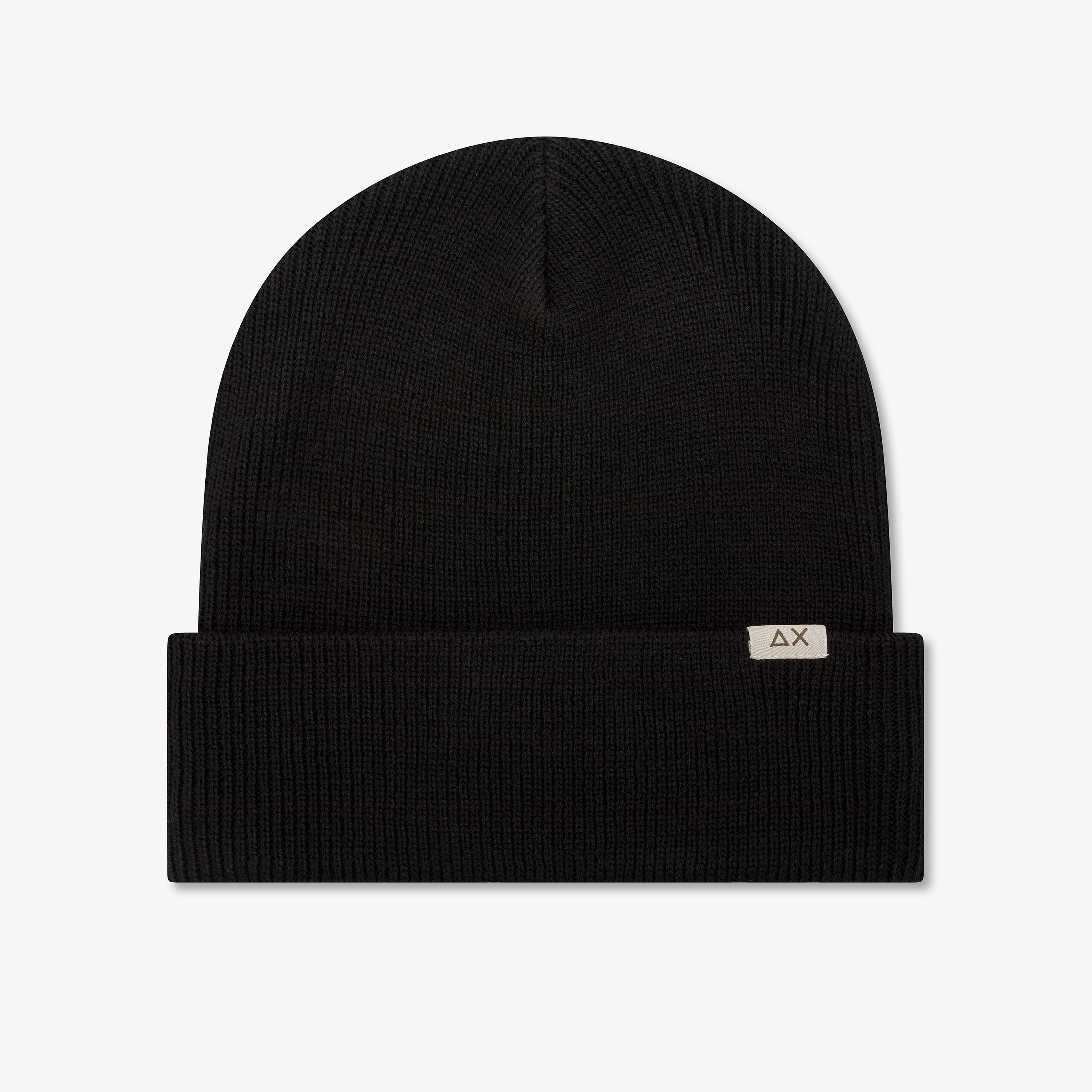 Berretto beanie in misto lana a costine nero