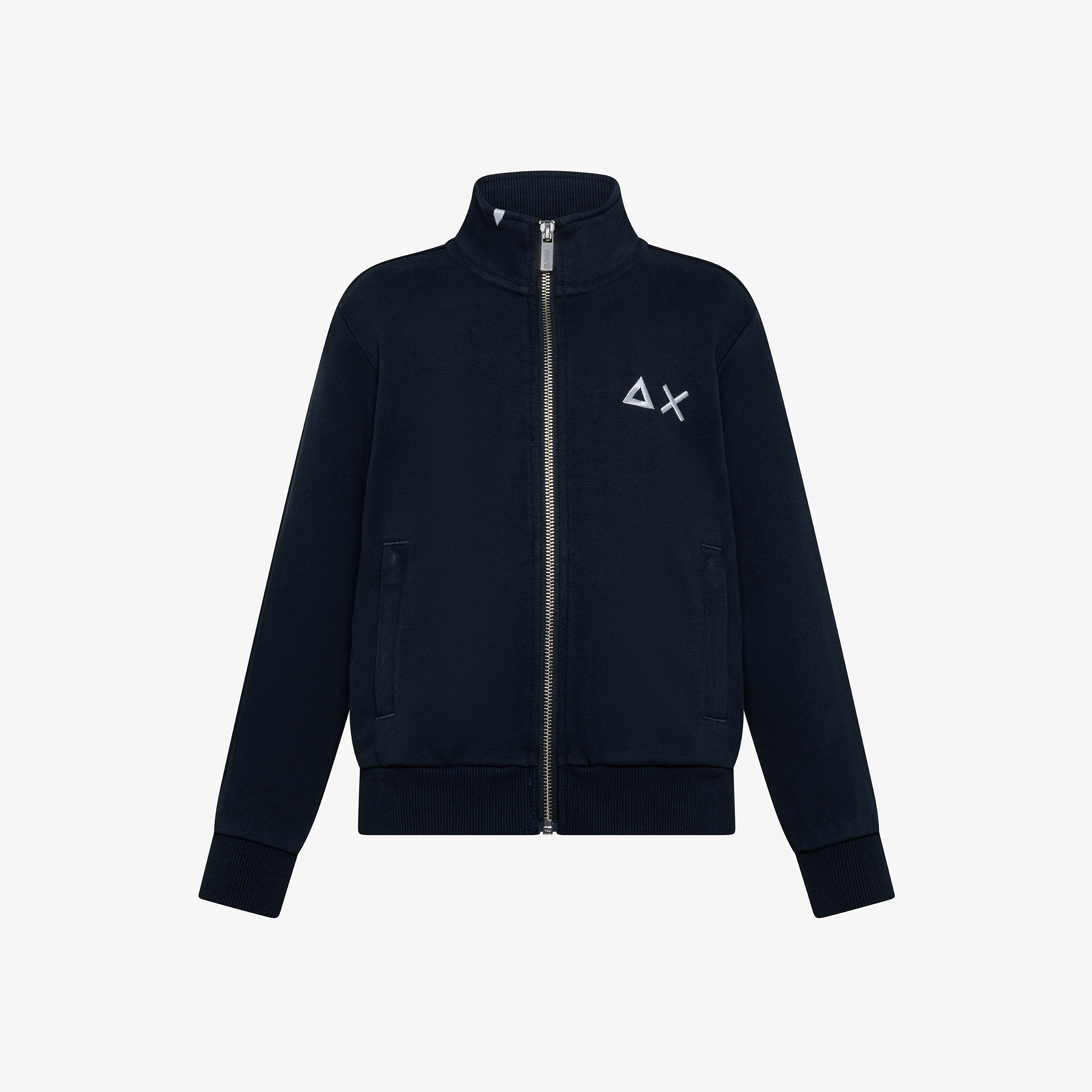 Navy blue cotton zip sweatshirt