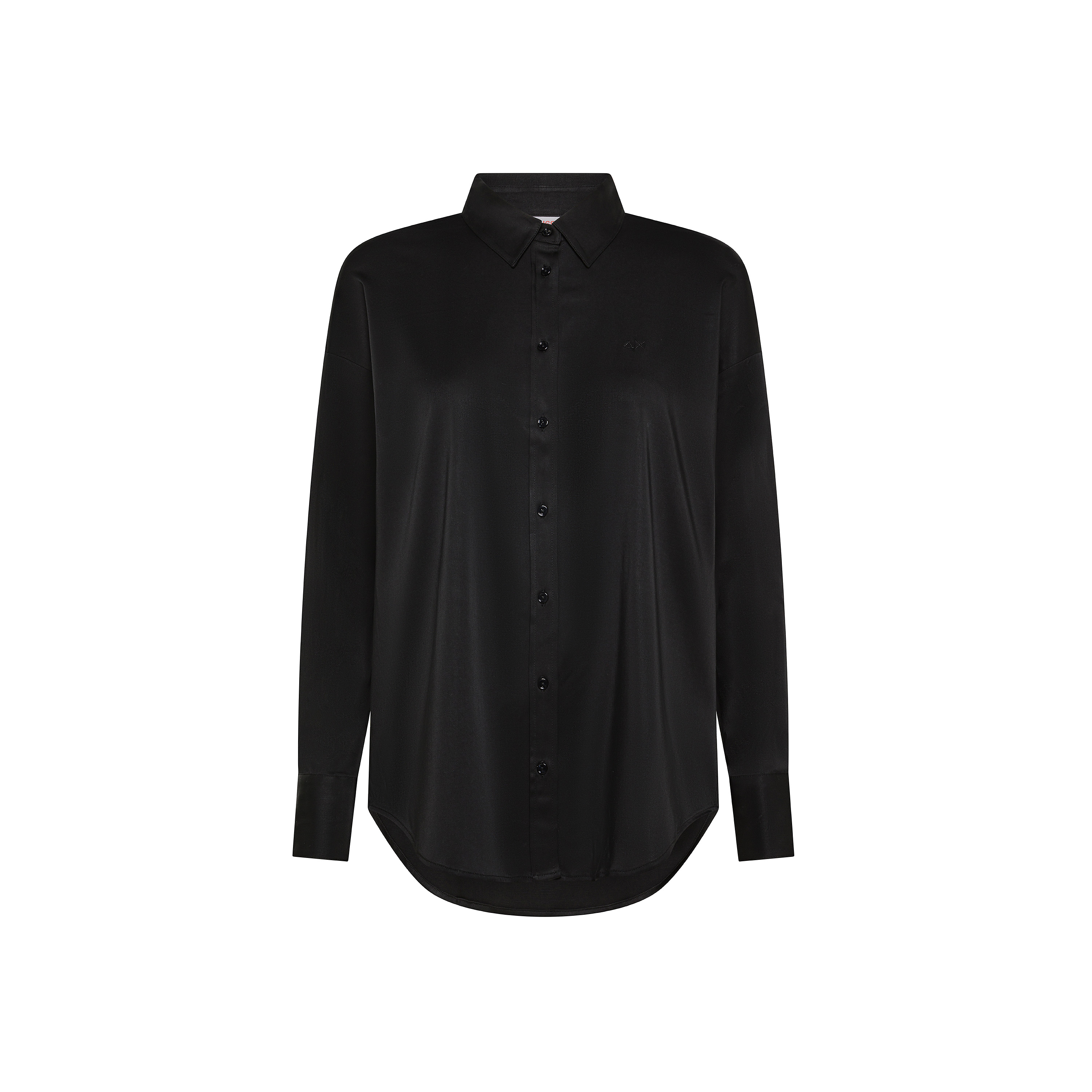 Black stretch cotton overshirt