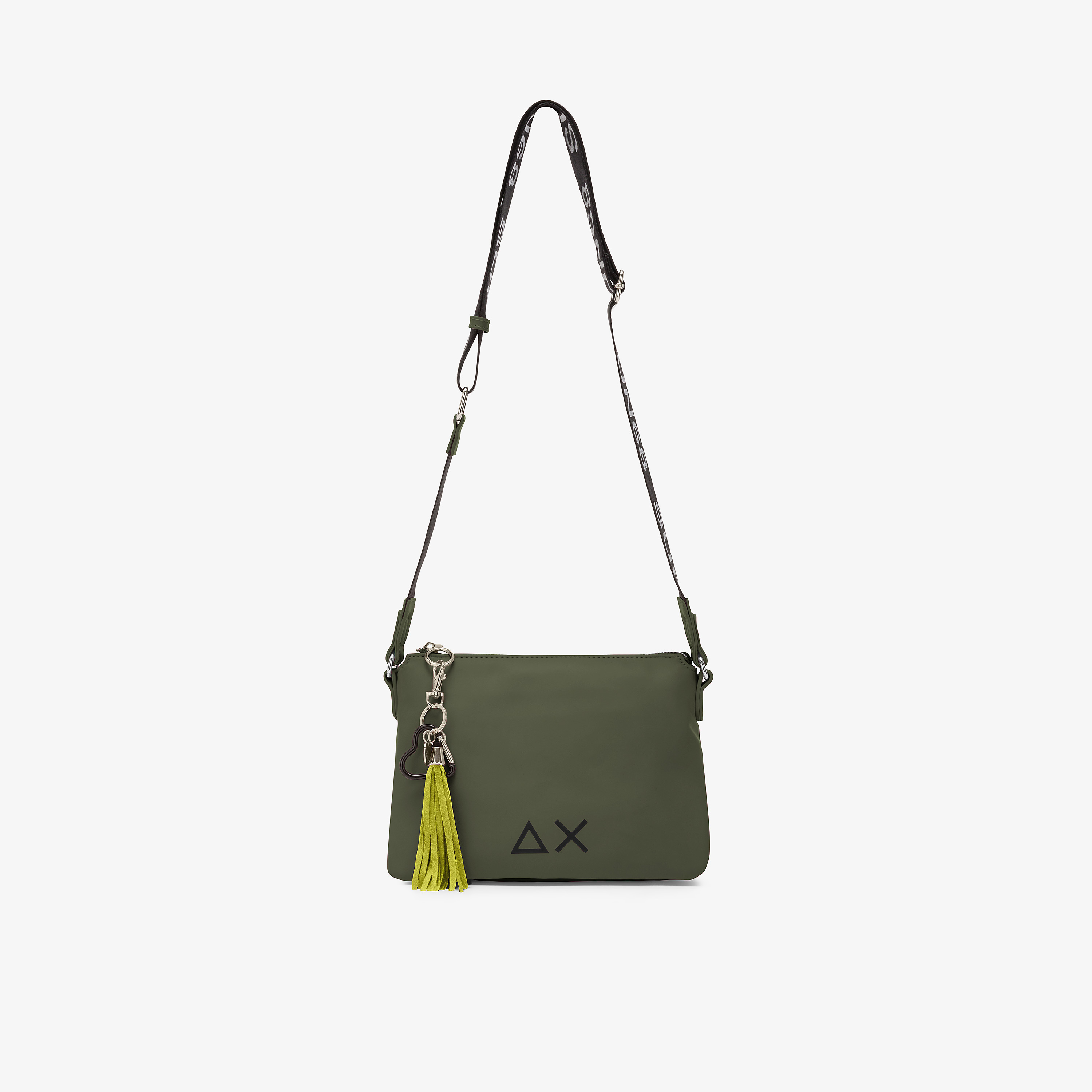 Borsa crossbody in nylon militare scuro