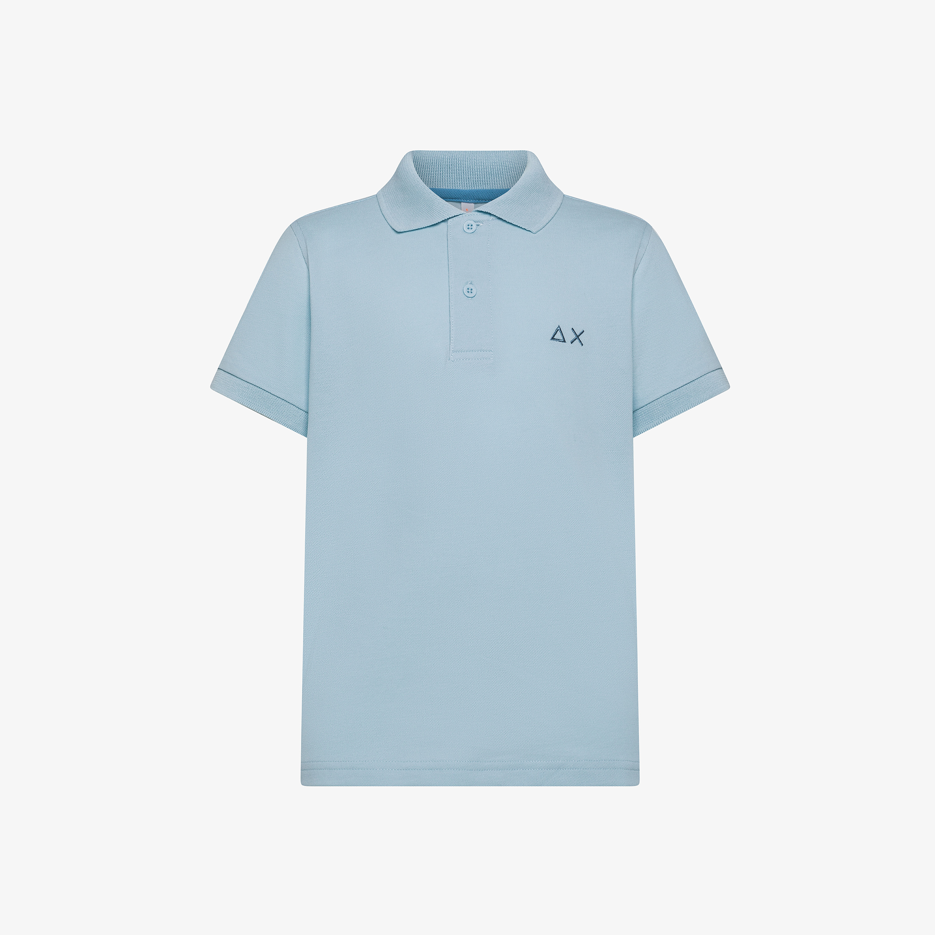 Polo azzurra con logo ricamato