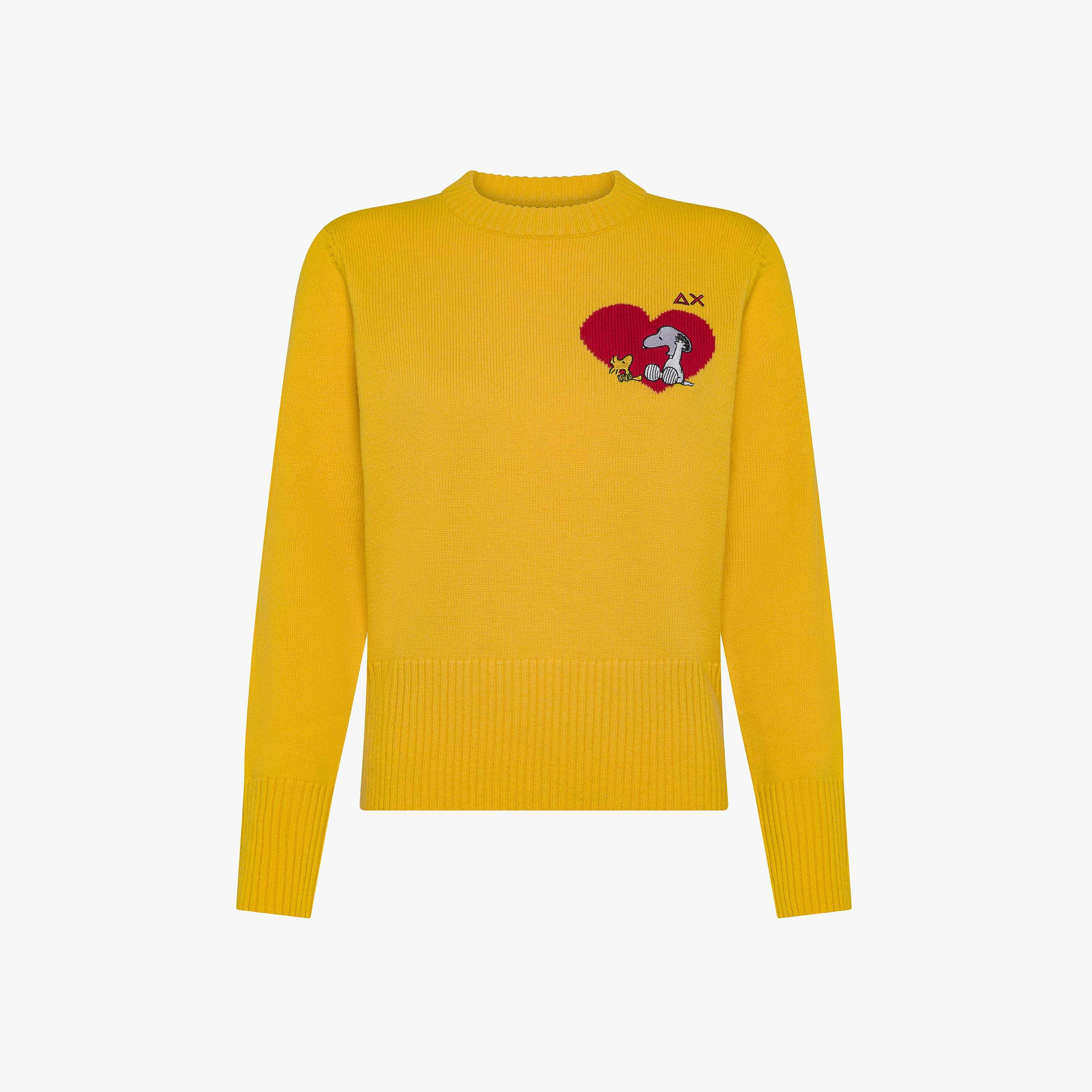 Maglia Peanuts in lana e cashmere con cuore giallo
