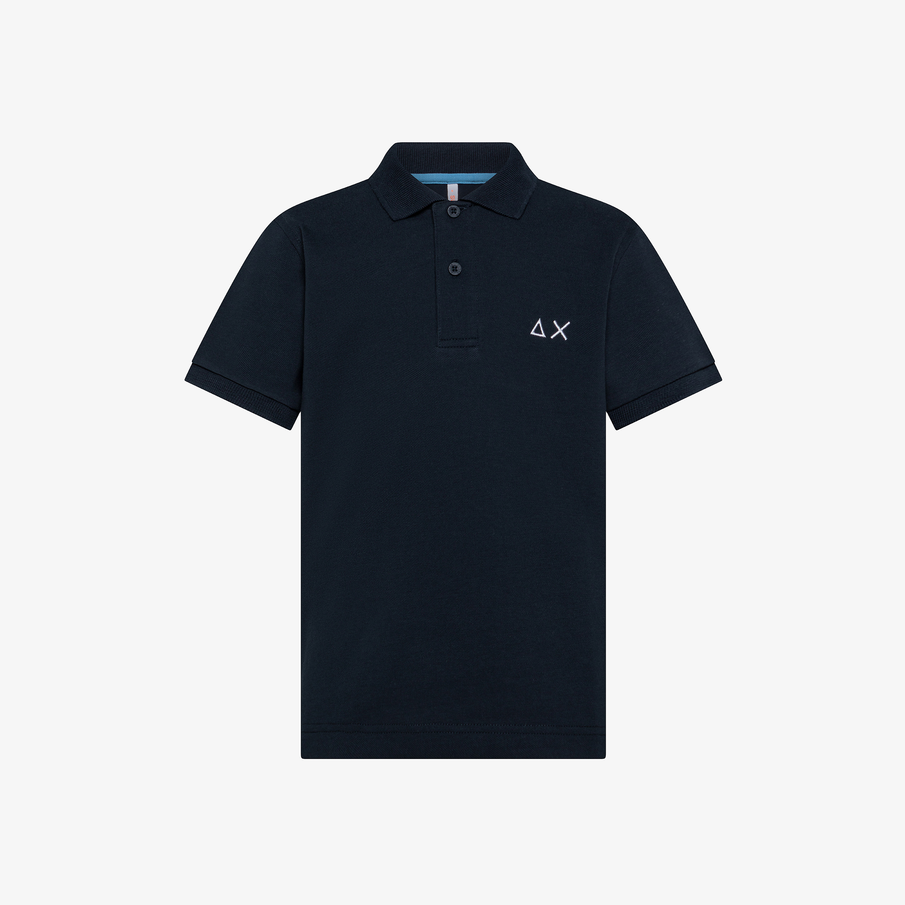 Polo blu navy con logo ricamato