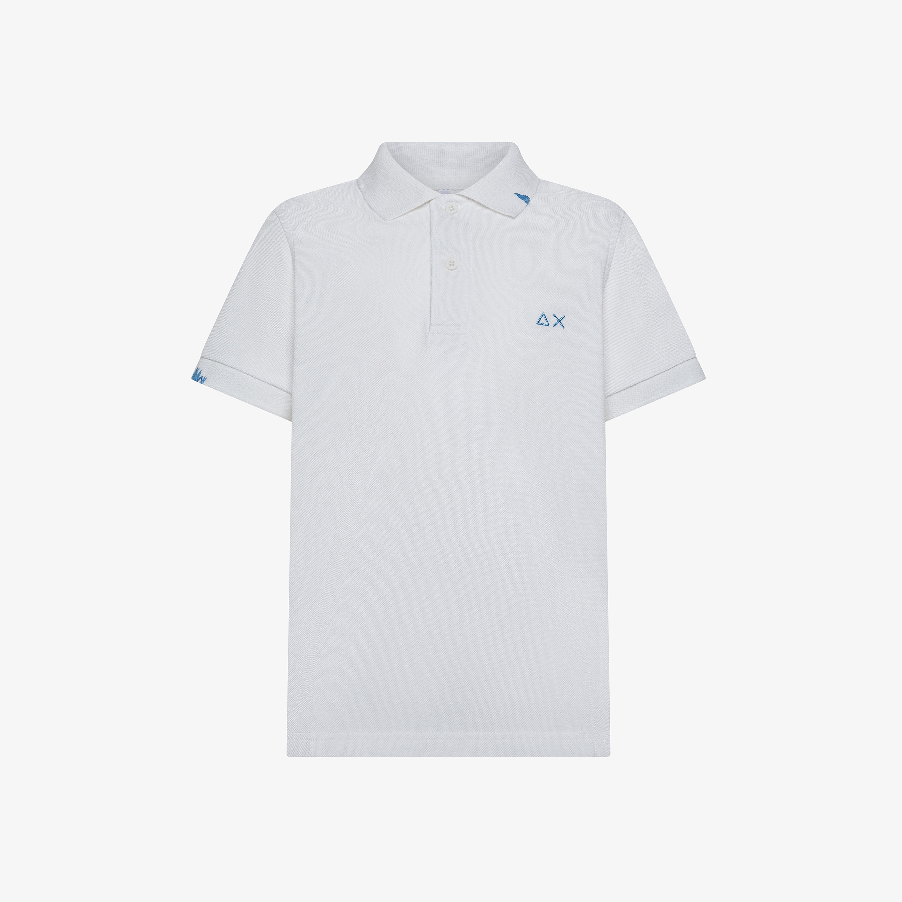 Off white cotton piqué polo shirt
