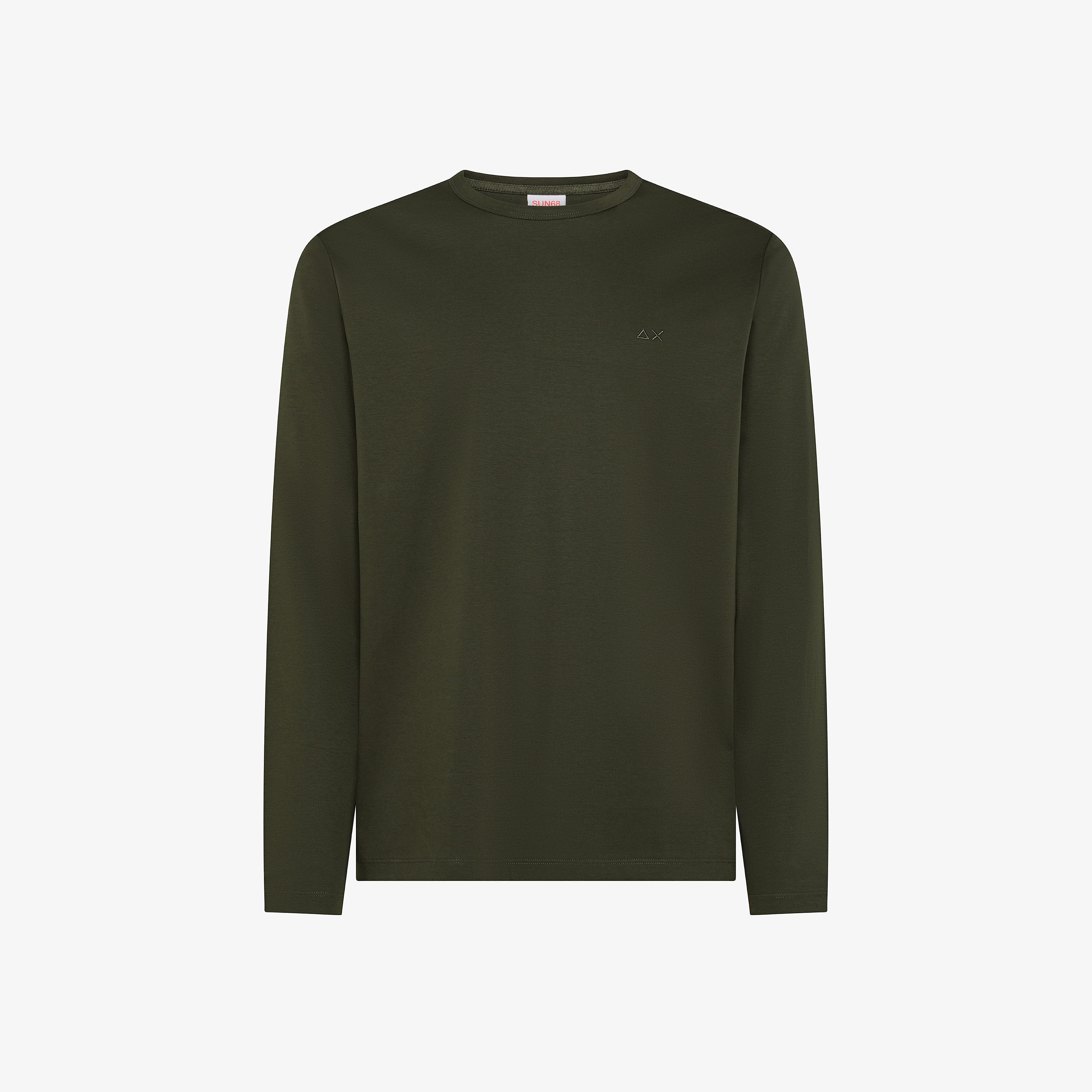T-shirt in jersey con maniche lunghe militare scuro