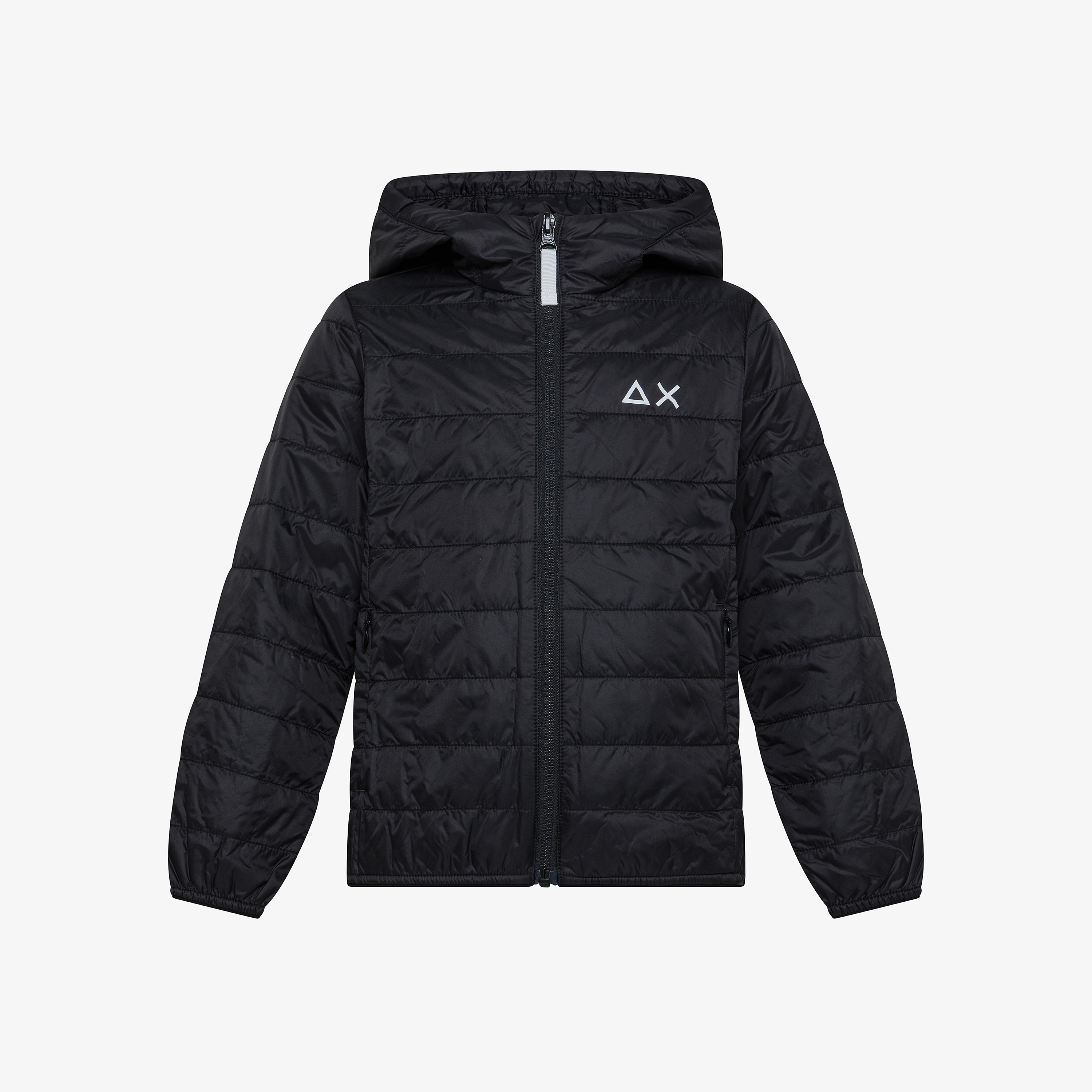 Black nylon puffer jacket