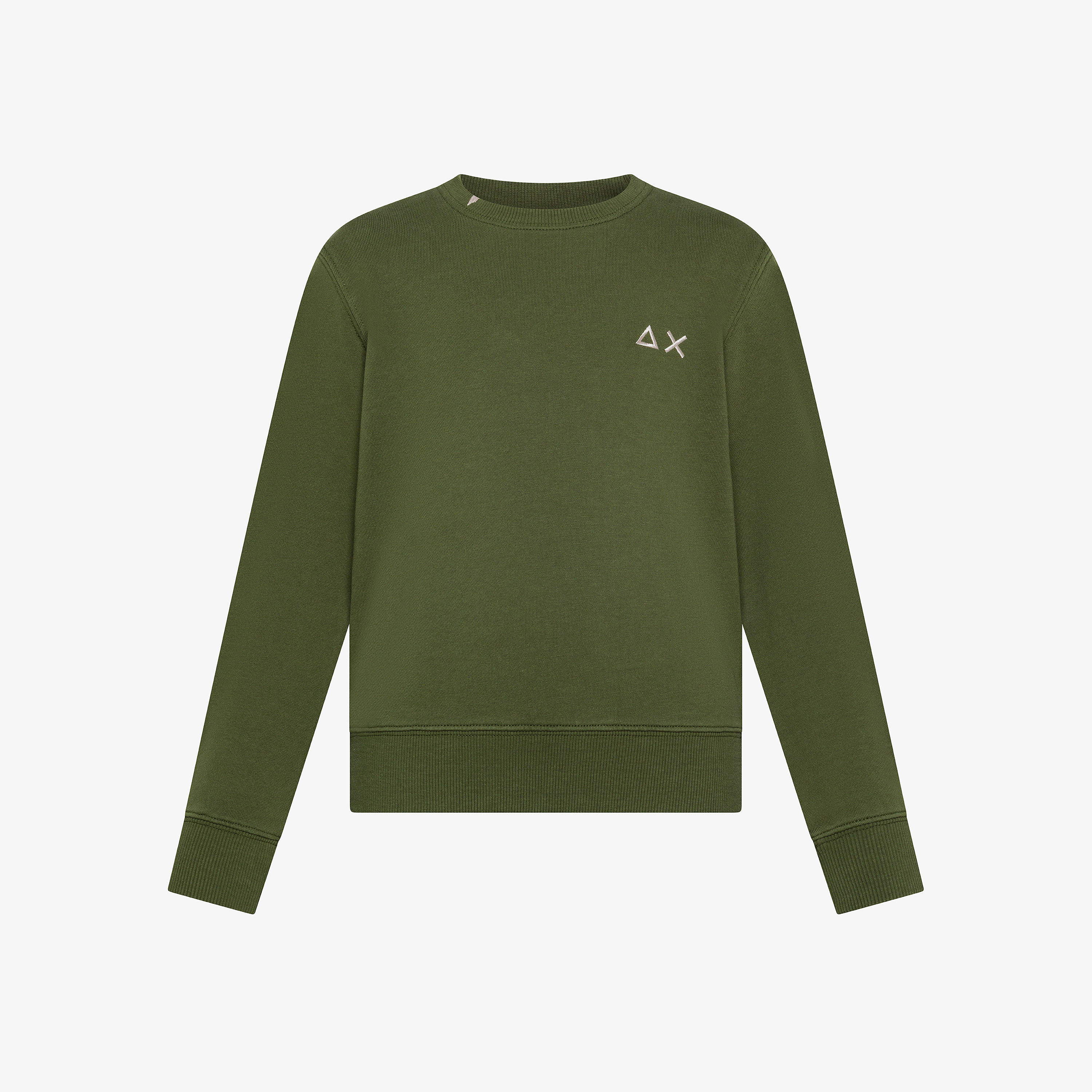 Dark green cotton crew-neck sweatshirt