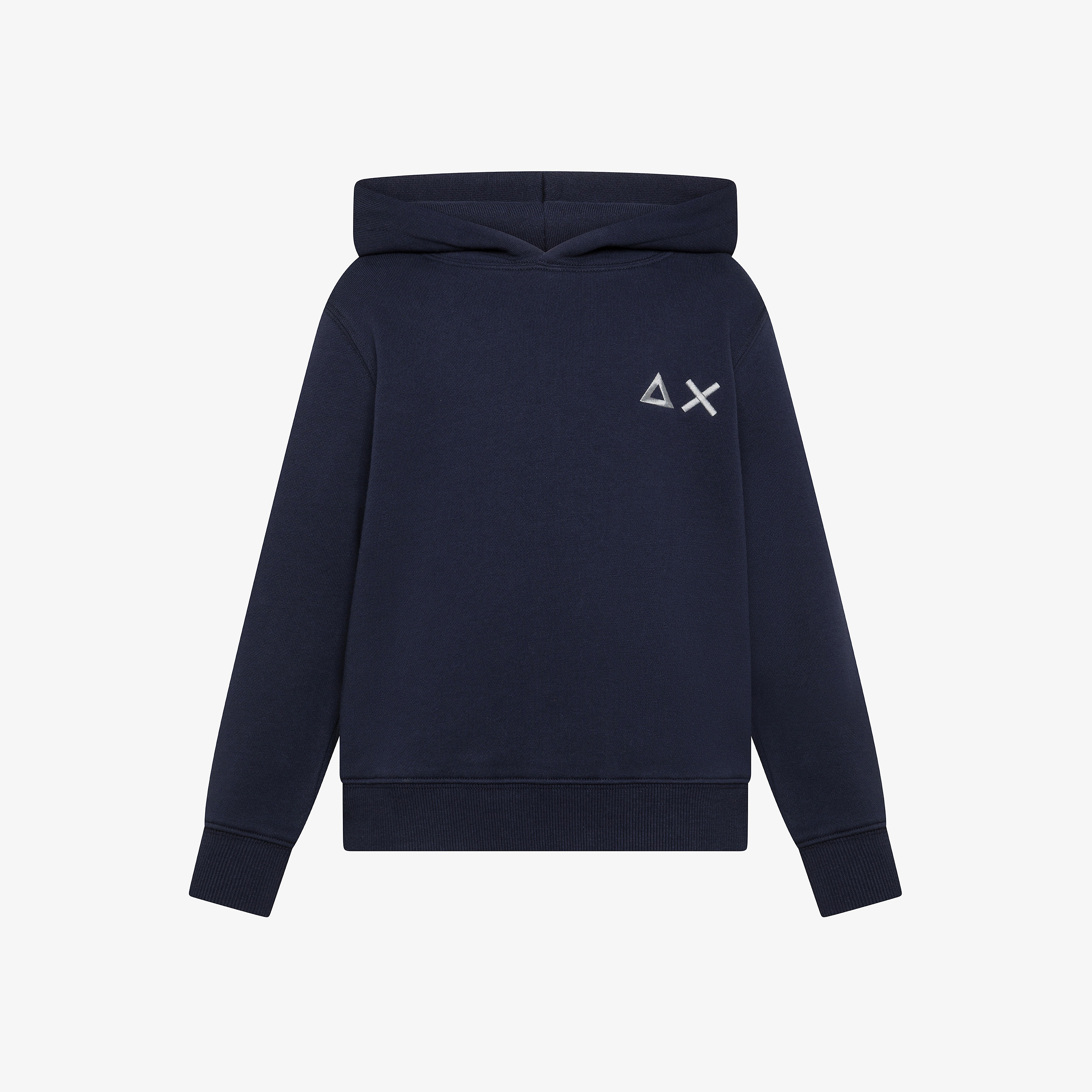 Felpa in cotone con cappuccio navy blue