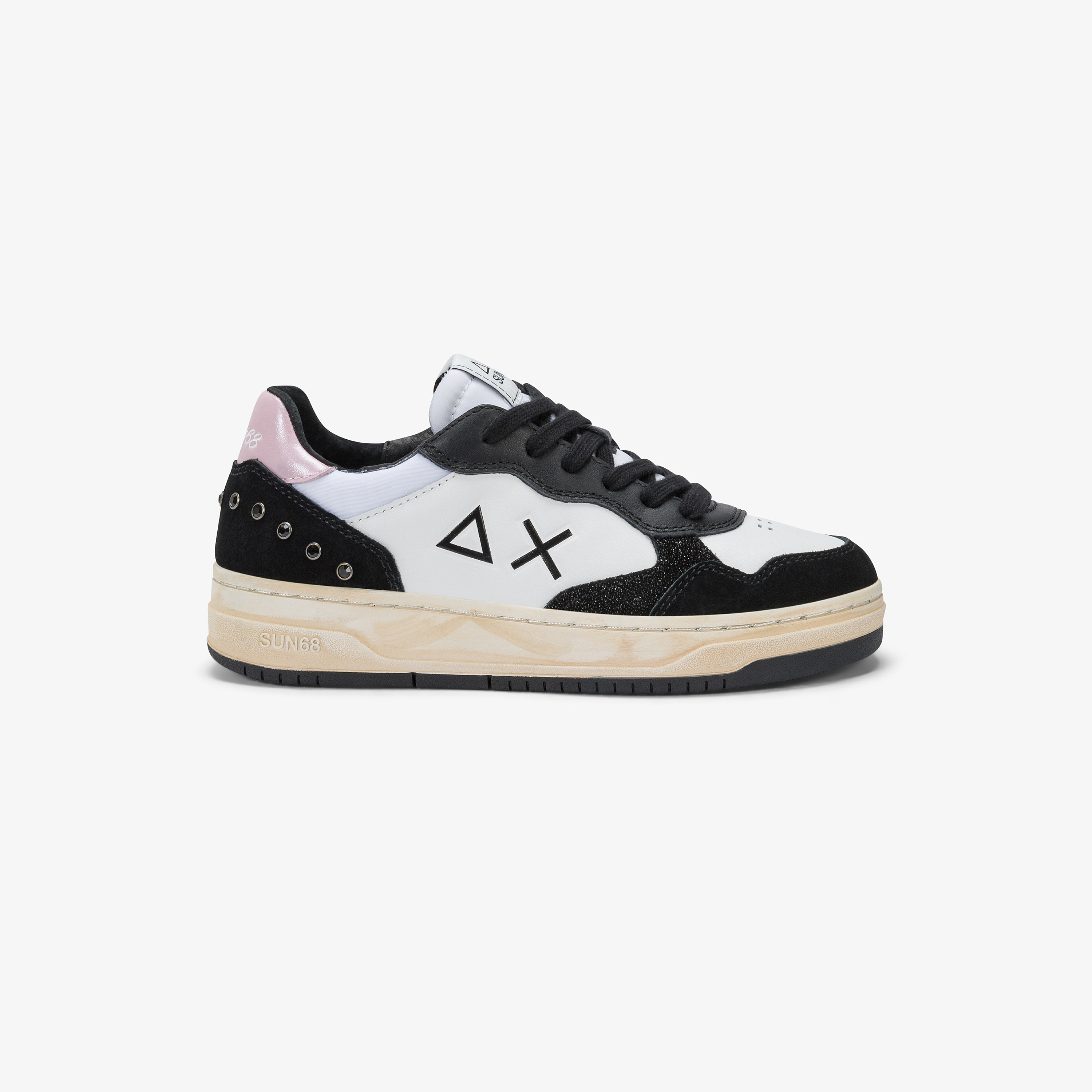 Sneaker Teen Girl's Basket Love Lady con borchie nero