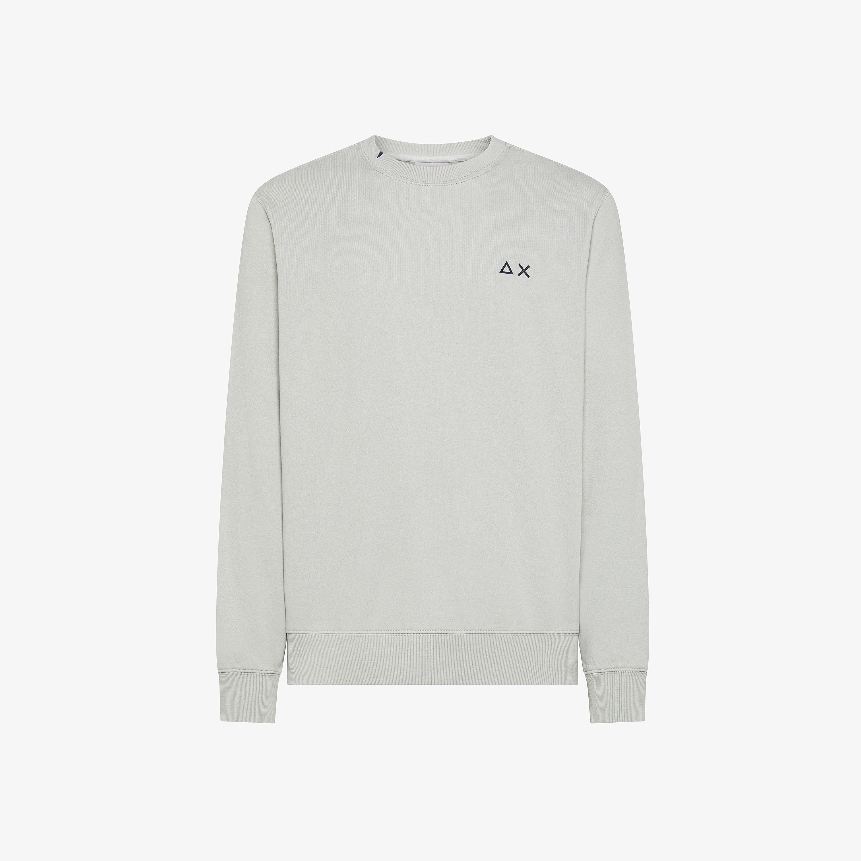 Felpa girocollo in cotone grigio chiaro