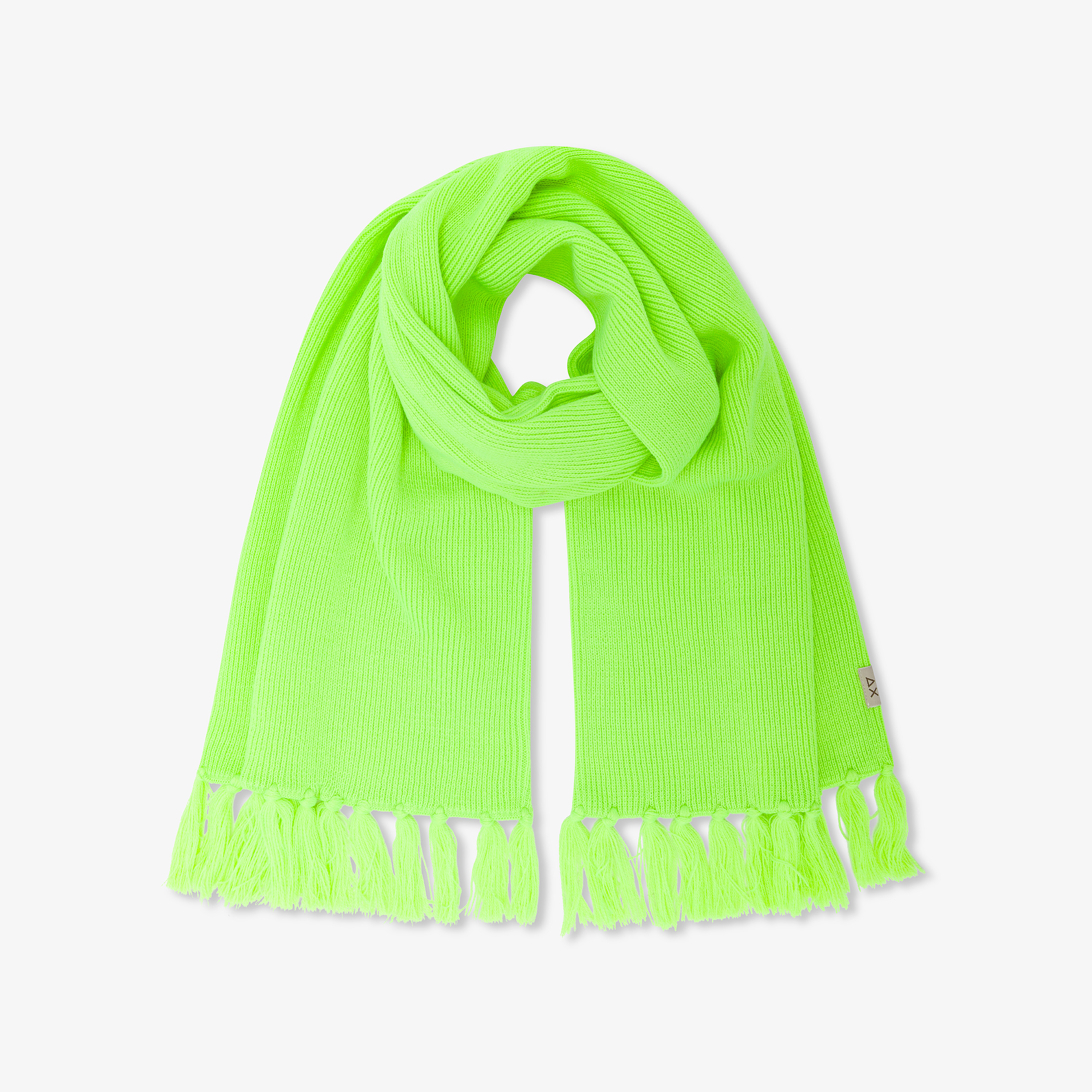 Sciarpa in misto lana giallo fluo