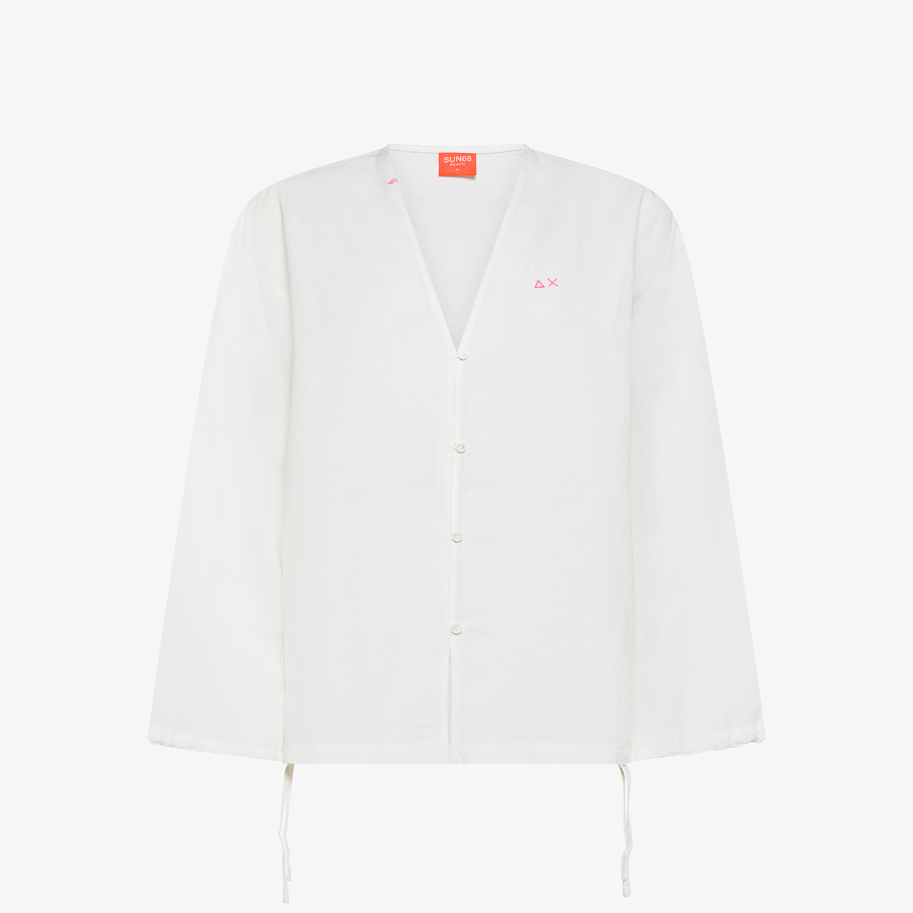 Camicia in misto lino bianco panna