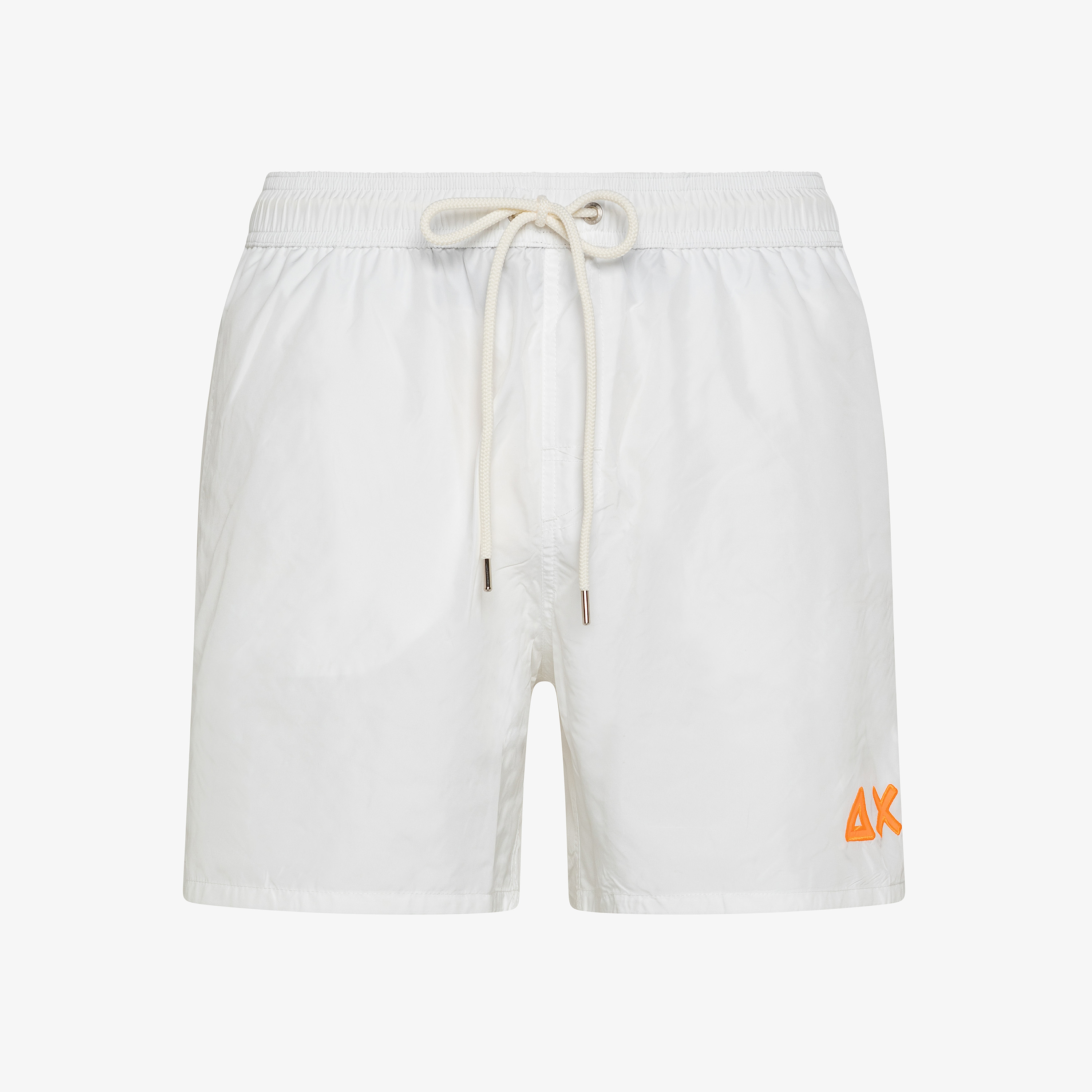 White nylon swim shorts